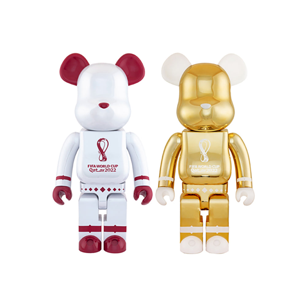 BE@RBRICK – FIFA WORLD CUP QATAR 2022 (TM) OLP WHITE CHROME / OLP GOLD 1000%_0