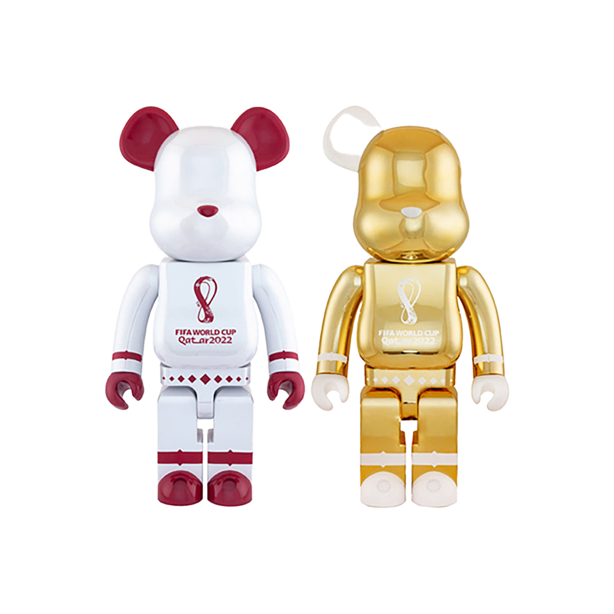 BE@RBRICK – FIFA WORLD CUP QATAR 2022 (TM) OLP WHITE CHROME / OLP GOLD 1000%