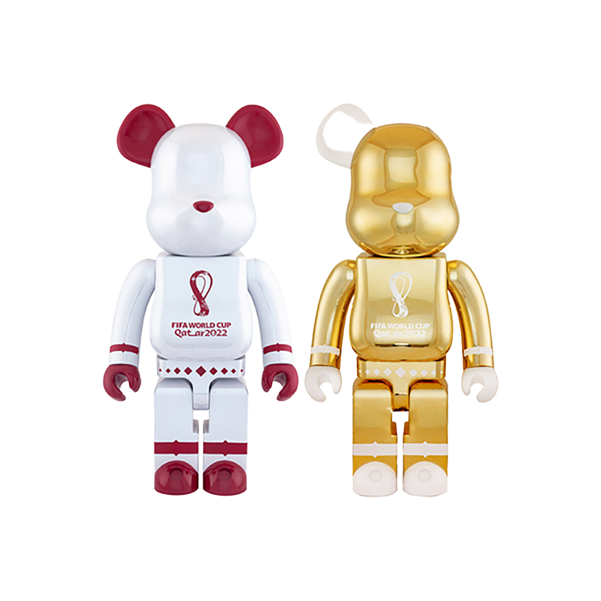 BE@RBRICK – FIFA WORLD CUP QATAR 2022 (TM) OLP WHITE CHROME / OLP GOLD 1000%