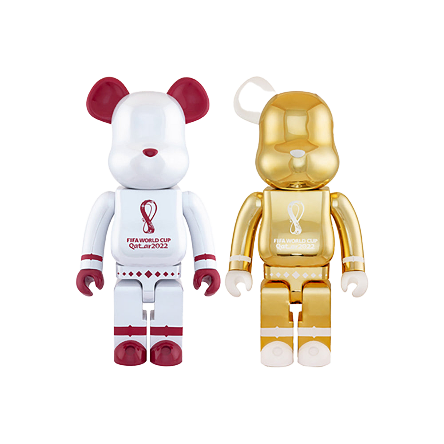 BE@RBRICK – FIFA WORLD CUP QATAR 2022 (TM) OLP WHITE CHROME / OLP GOLD 1000%