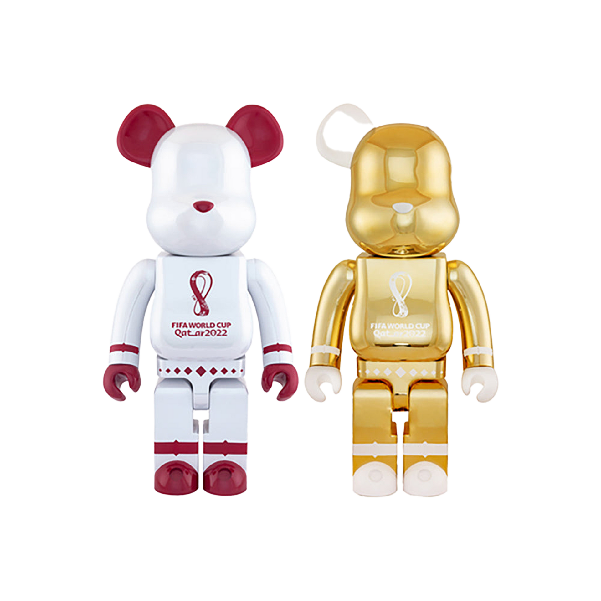 BE＠RBRICK WORLD CUP 2022 WHITECHROME BE@RBRICK – FIFA WORLD CUP QATAR 2022 (TM) OLP WHITE CHROME / OLP