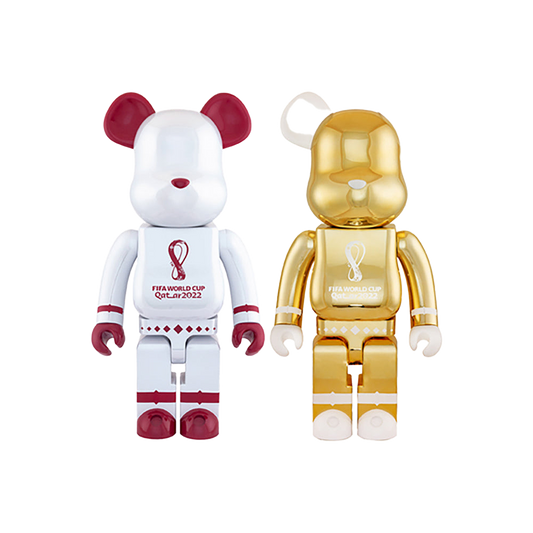 BE@RBRICK – FIFA WORLD CUP QATAR 2022 (TM) OLP WHITE CHROME / OLP GOLD 1000%