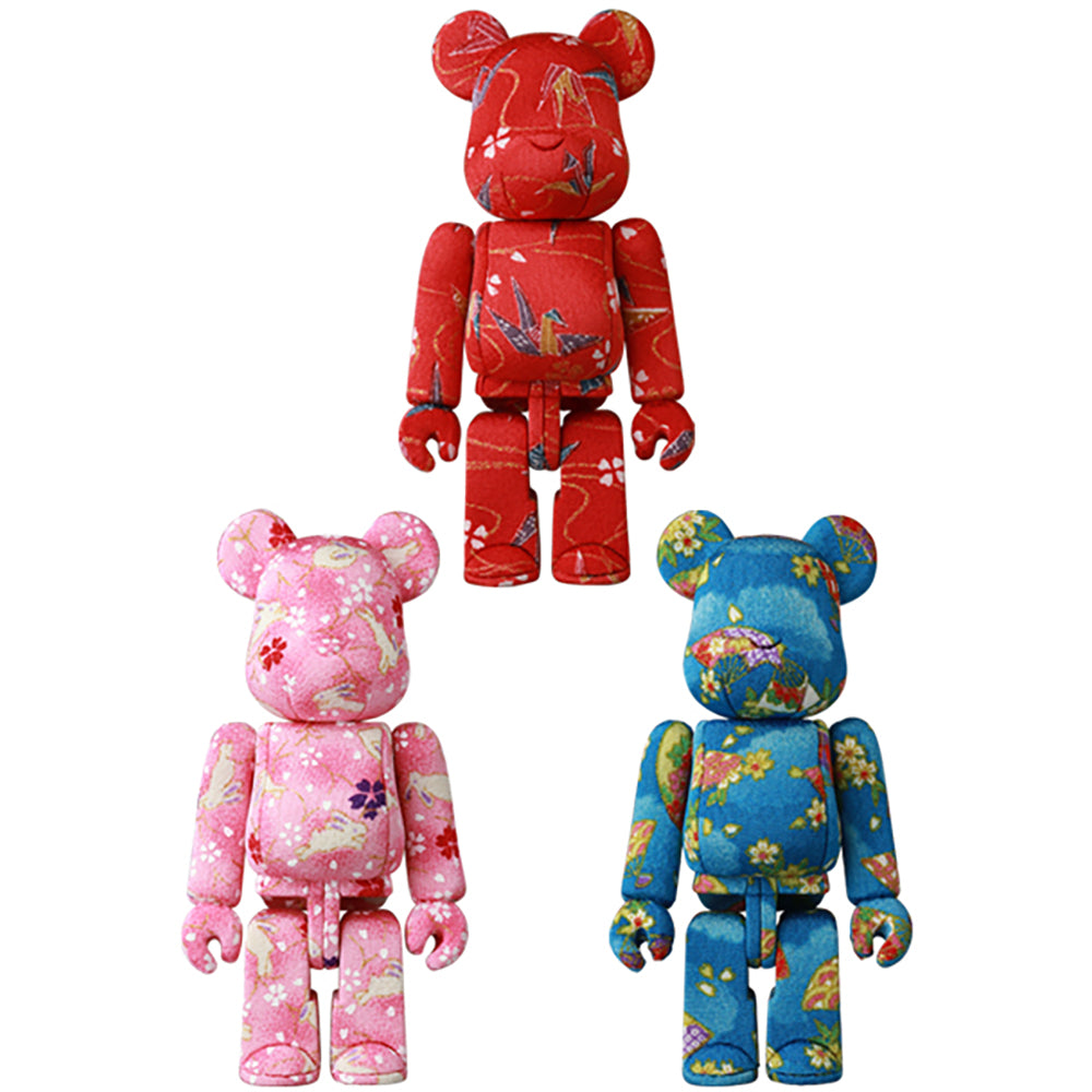 木目込みBE@RBRICK 新色(折り鶴、桜にウサギ、扇に桜)_0