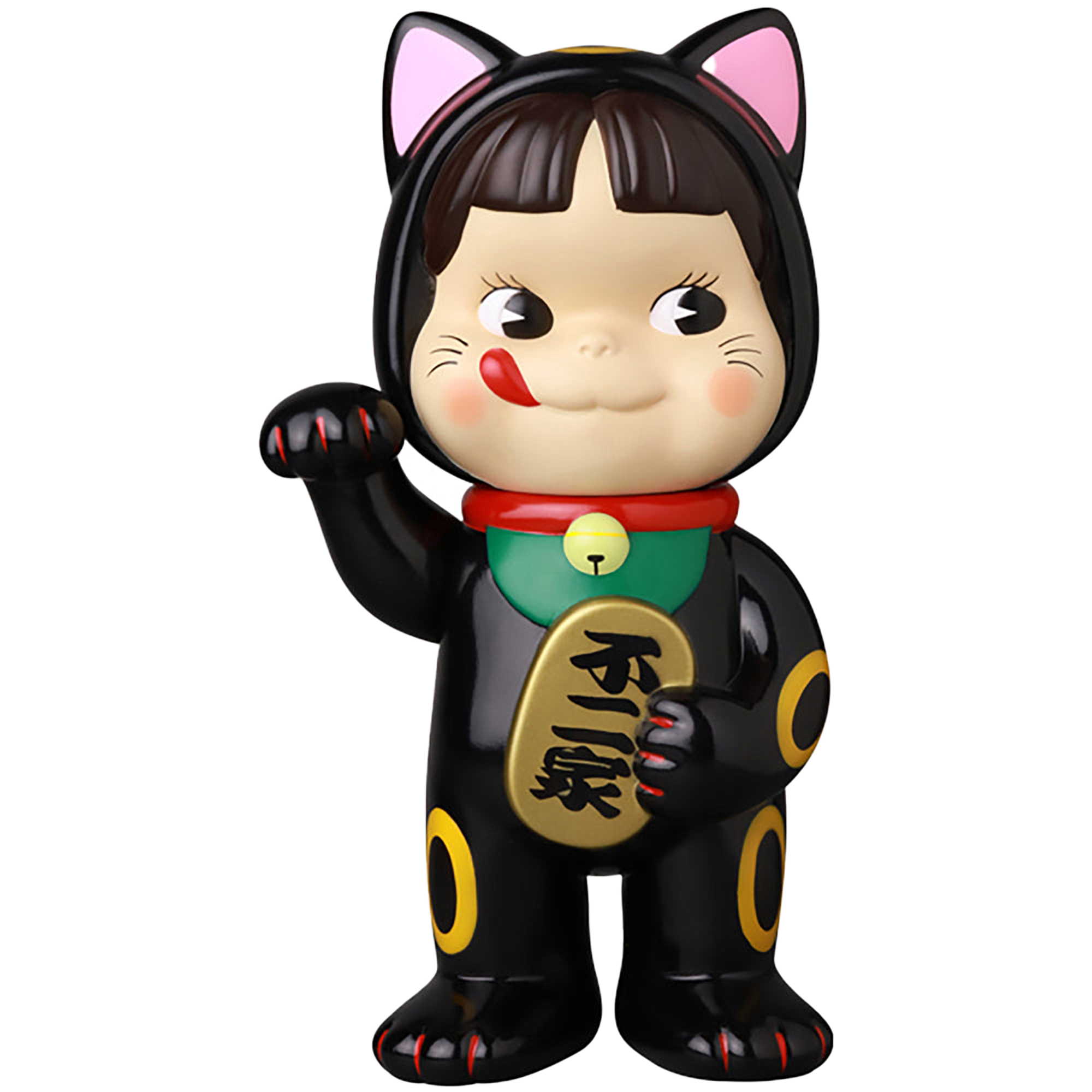 不二家ソフビコレクション 招き猫ペコちゃん（黒）