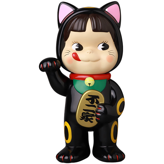 不二家ソフビコレクション 招き猫ペコちゃん（黒）