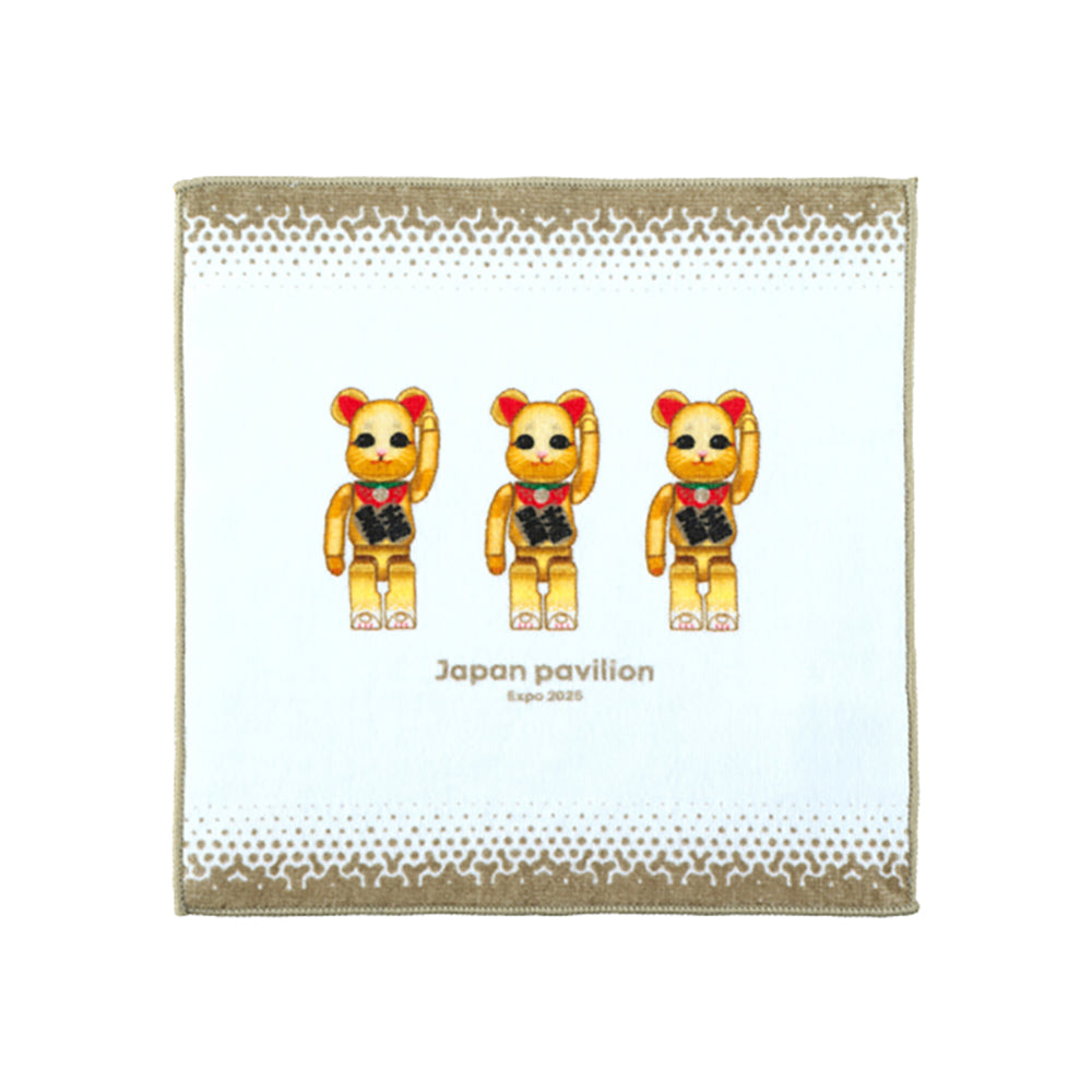 大阪・関西万博 BE@RBRICK グッズ BE@RBRICK タオルハンカチ(maneki-neko)_0