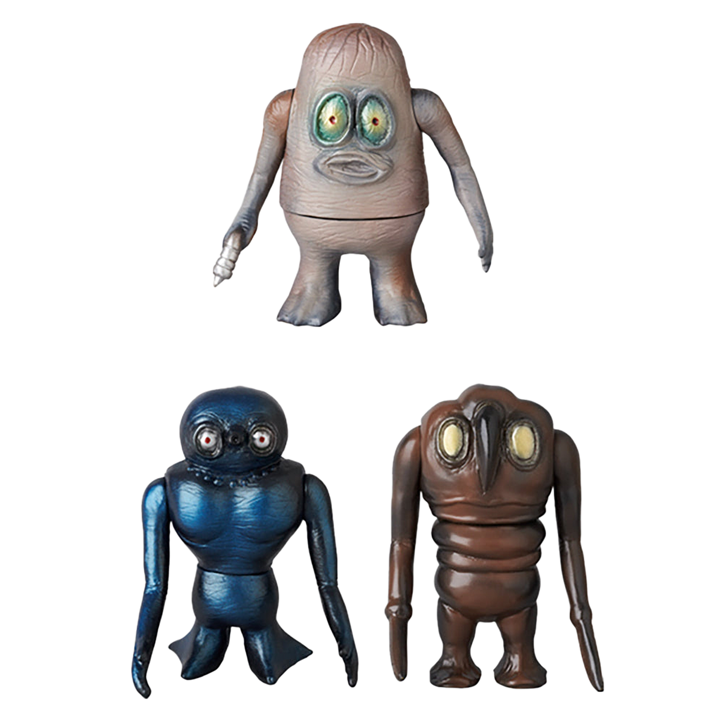 ギラン星人、バルデン星人、マグラン星人
（イッコーモケイ箱絵カラー3体セット）
