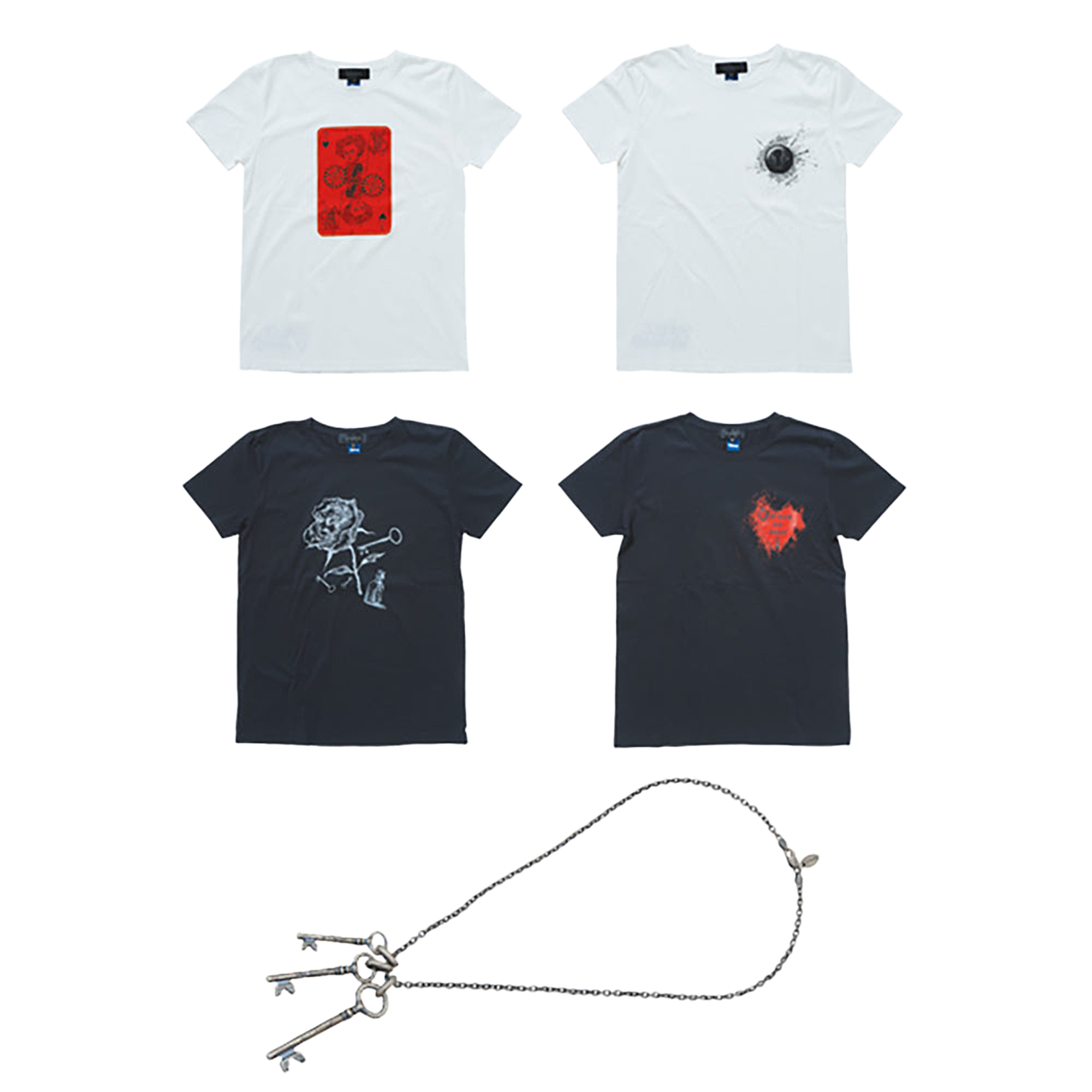 Alice TEE (Red Queen / Key Hole / Collage / Heart) / Key Necklace