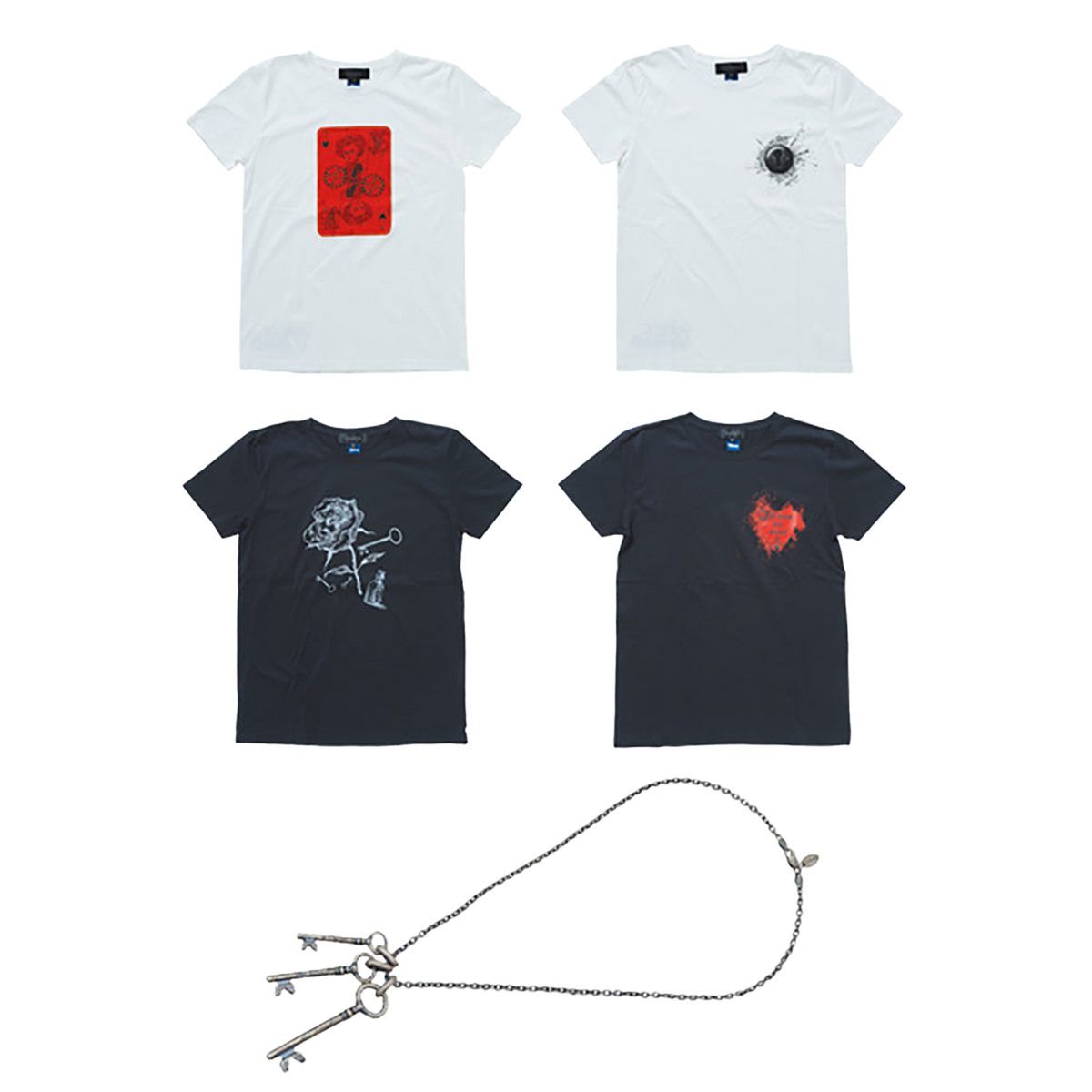 Alice TEE (Red Queen / Key Hole / Collage / Heart) / Key Necklace
