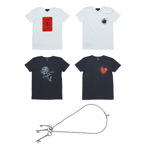 Alice TEE (Red Queen / Key Hole / Collage / Heart) / Key Necklace