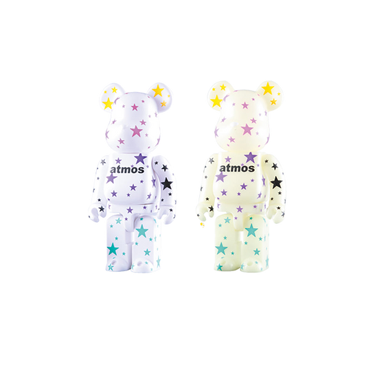 BE@RBRICK atmos 100% & 400% WHITE ／ GLOW IN THE DARK