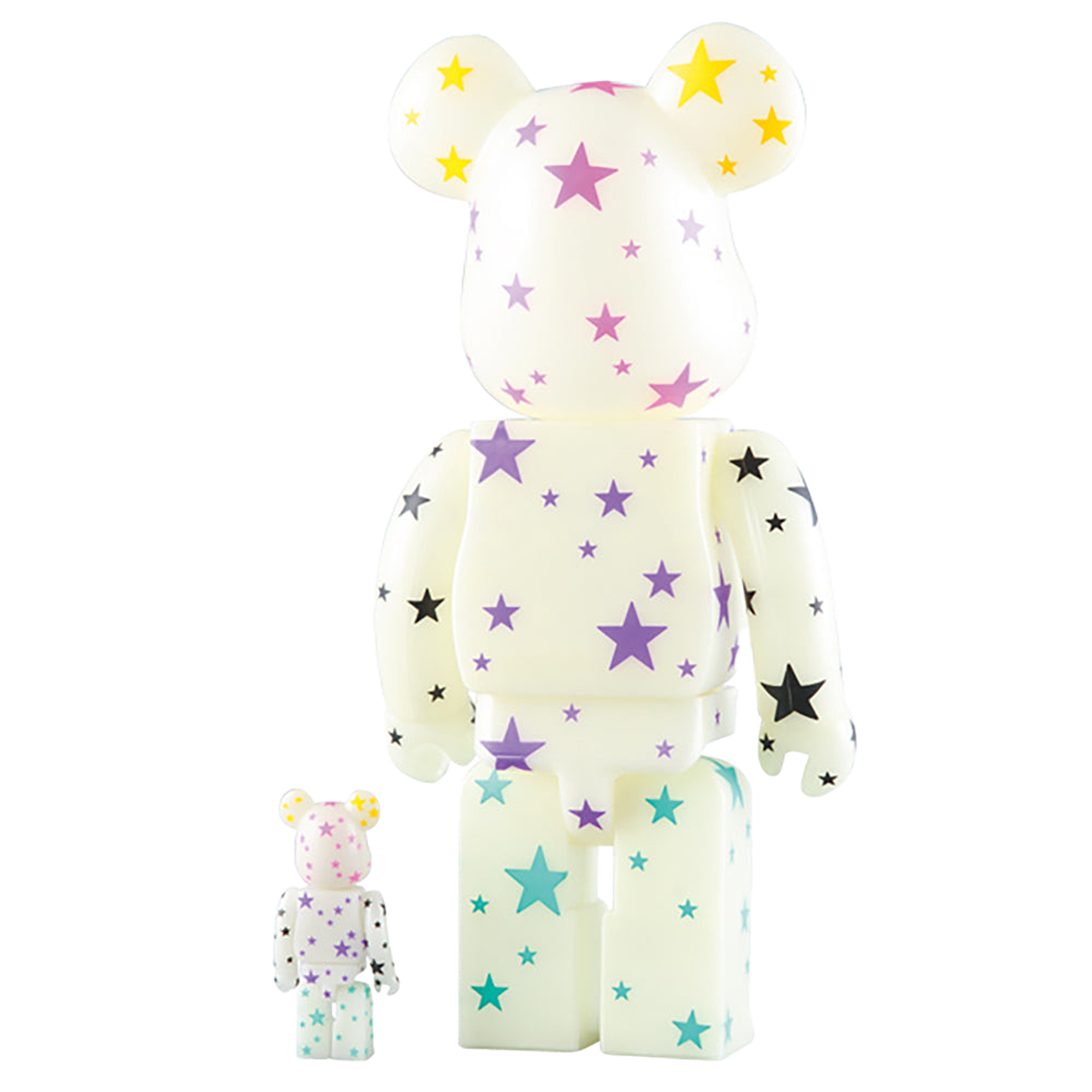 BE@RBRICK atmos 100% & 400% WHITE ／ GLOW IN THE DARK