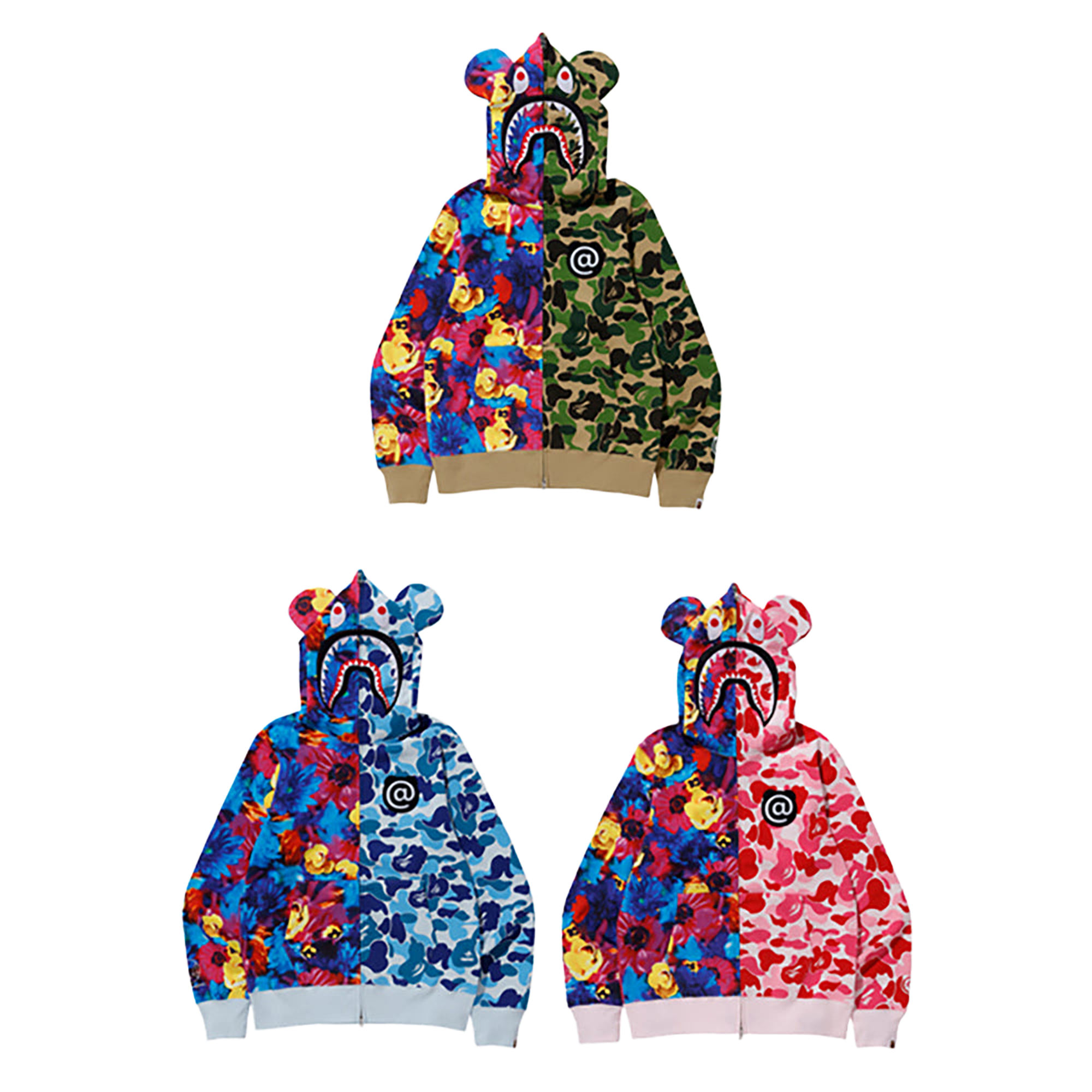 BAPE MN BE@R SHARK FULL ZIP HOODIE