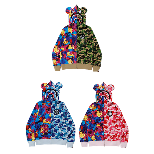BAPE MN BE@R SHARK FULL ZIP HOODIE