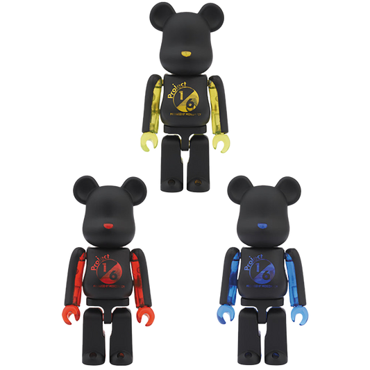 2013 NOVELTY BE@RBRICK（ブラック × イエロークリア / ブラック × レッドクリア / ブラック × ブルークリア）