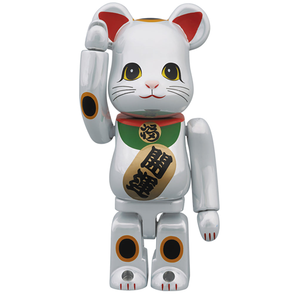 BE@RBRICK 招き猫 白メッキ_0