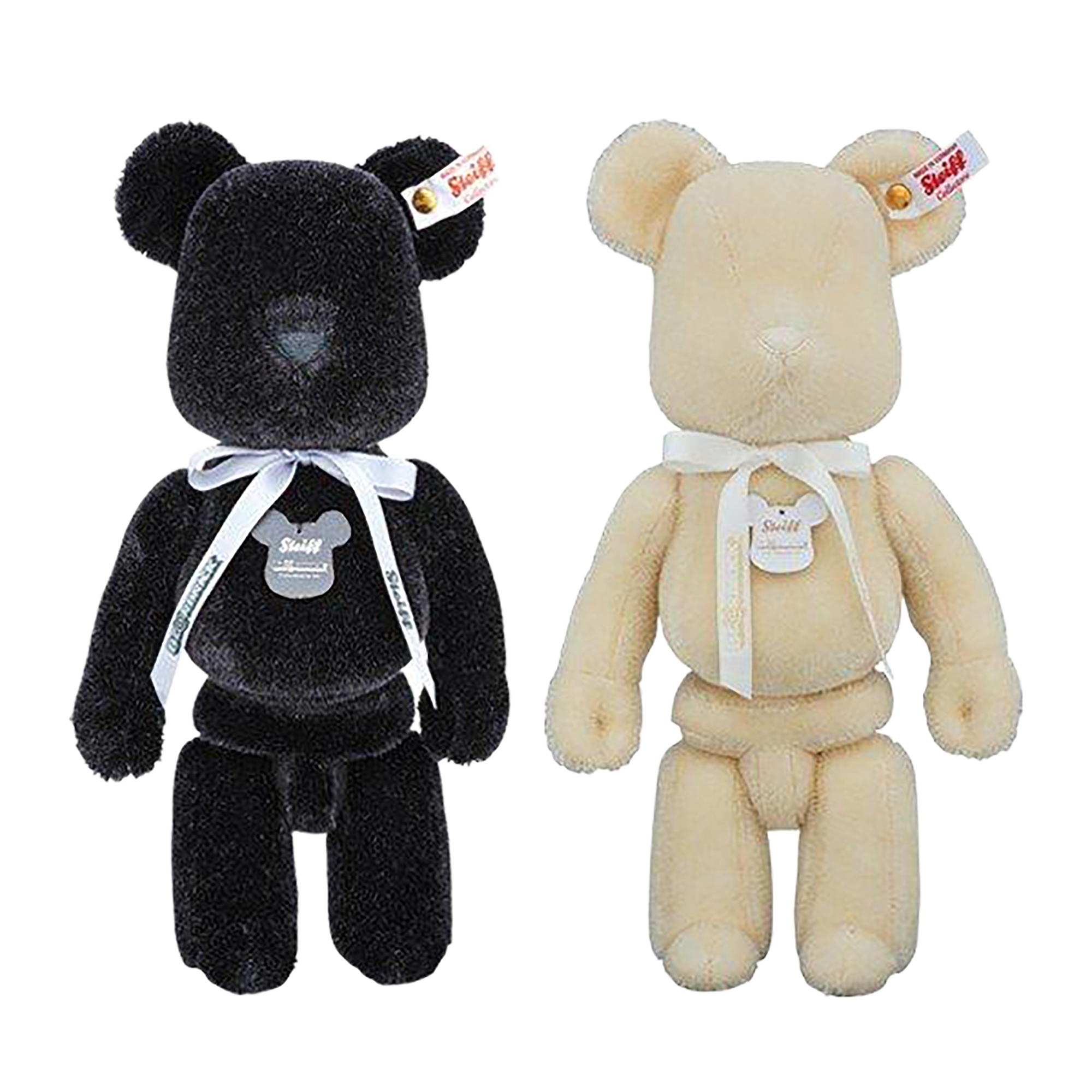 BE@RBRICK × STEIFF 黑／白