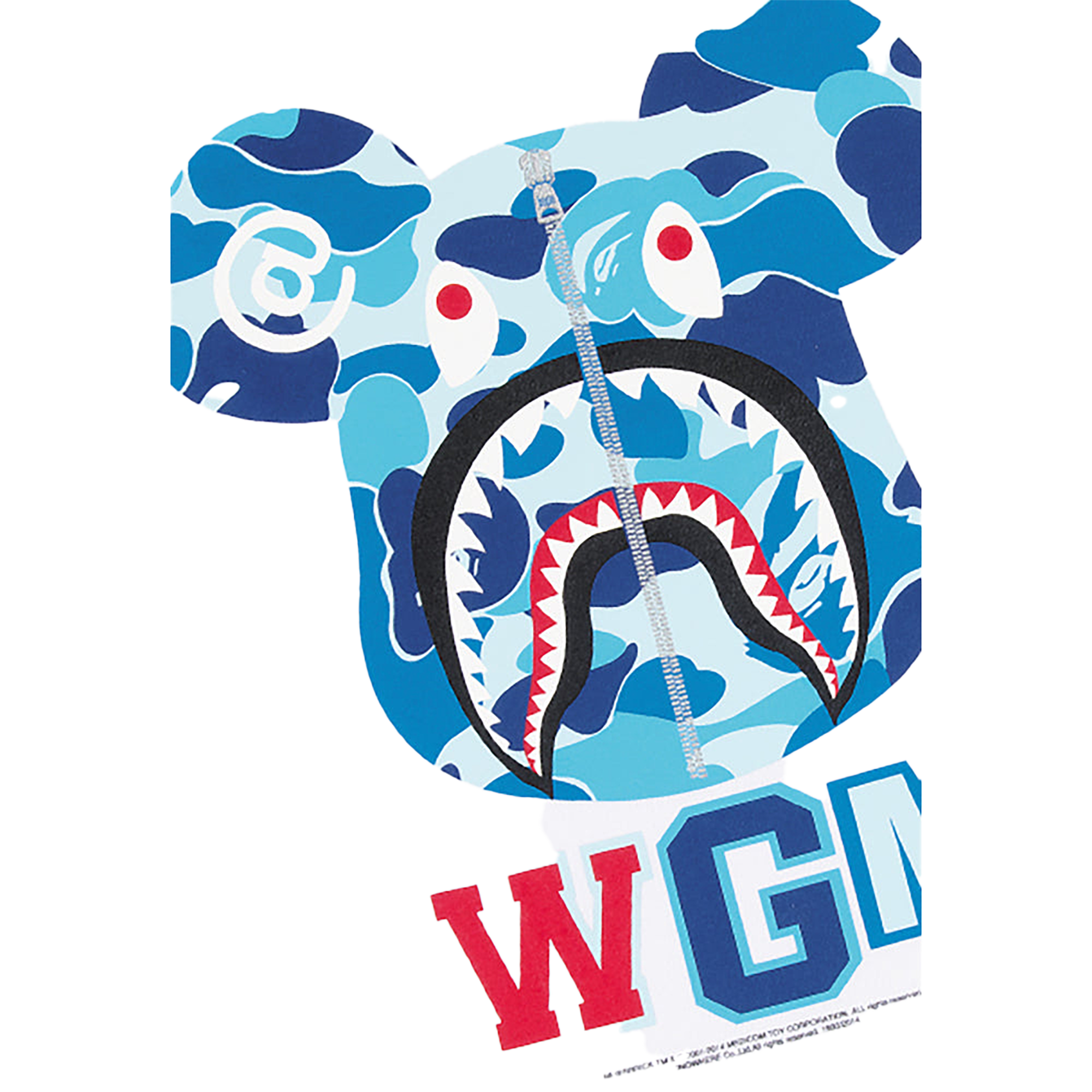 BE@RTEE BAPE(R)-ABC SHARK (WHITE×BLUE)