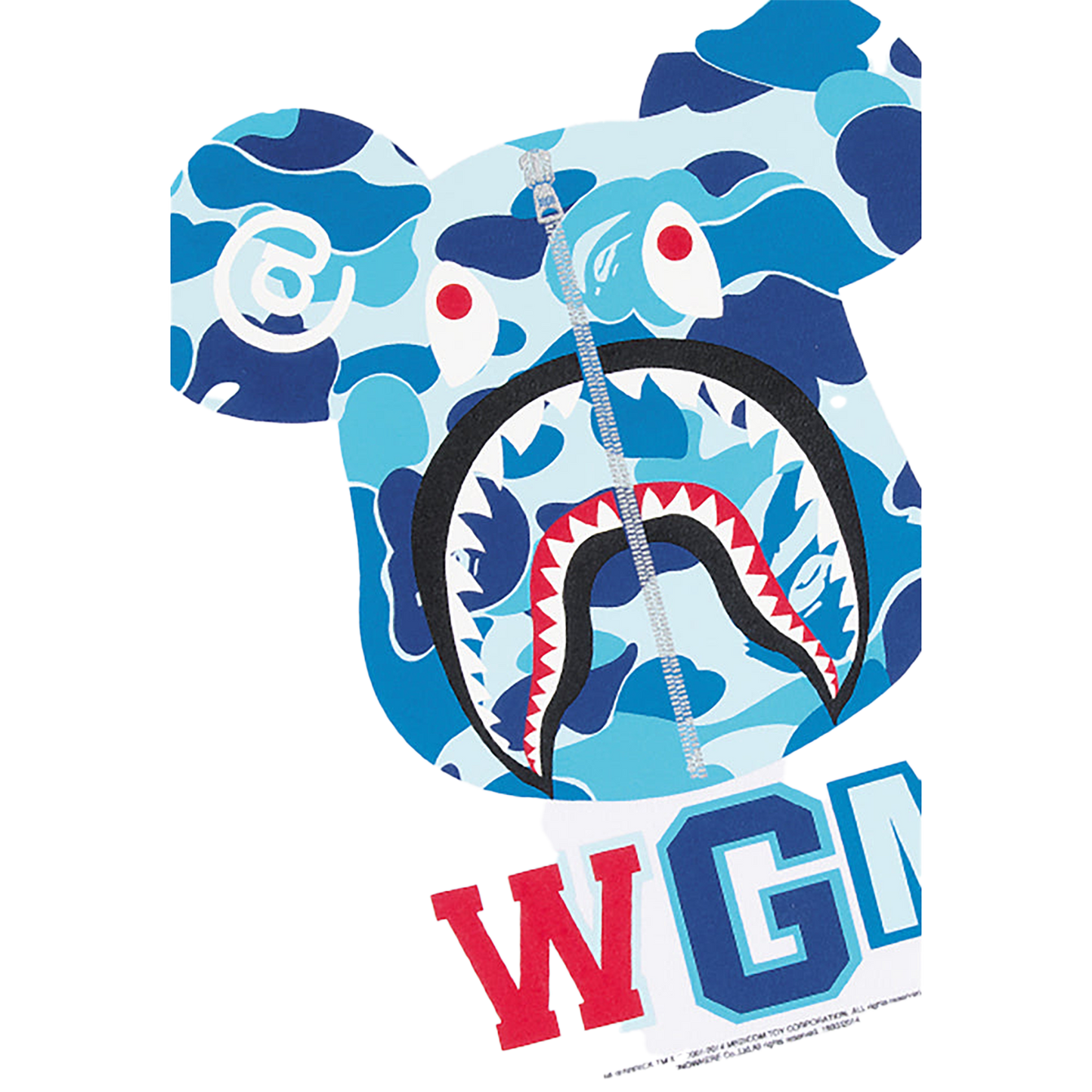 BE@RTEE BAPE(R)-ABC SHARK (WHITE×BLUE)