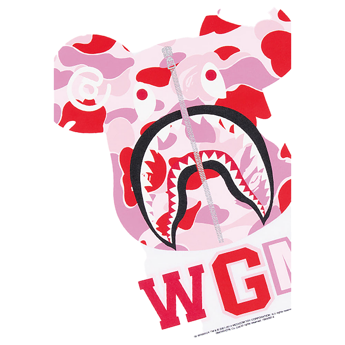 BE@RTEE BAPE(R)-ABC SHARK (WHITE×PINK)
