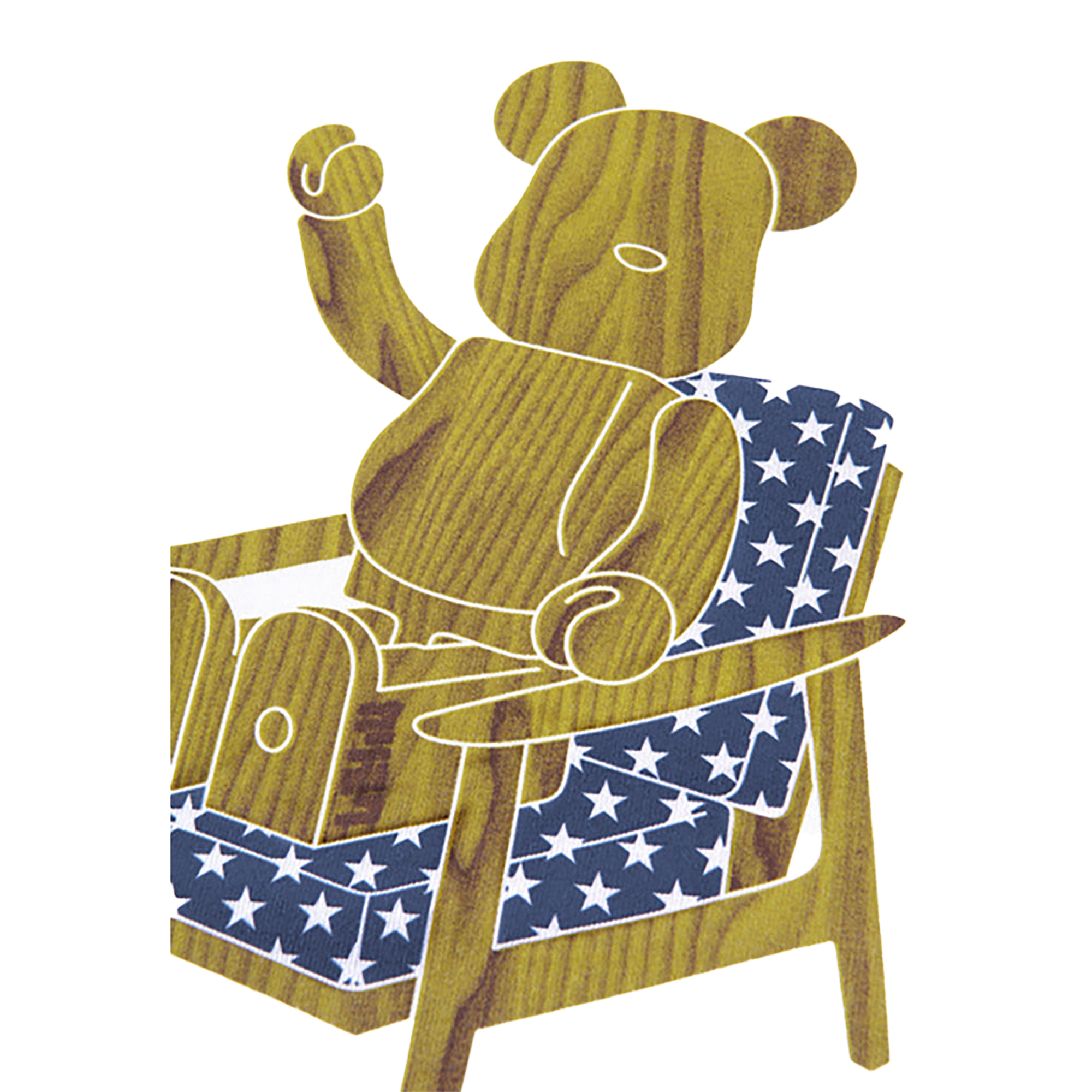 BE@RTEE KARIMOKU-CHAIR (WHITE-STAR)