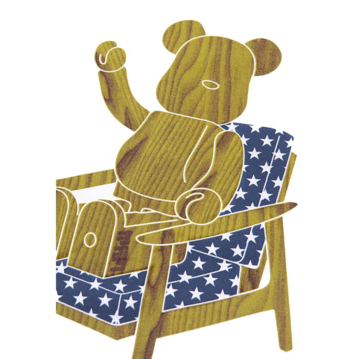 BE@RTEE KARIMOKU-CHAIR (WHITE-STAR)