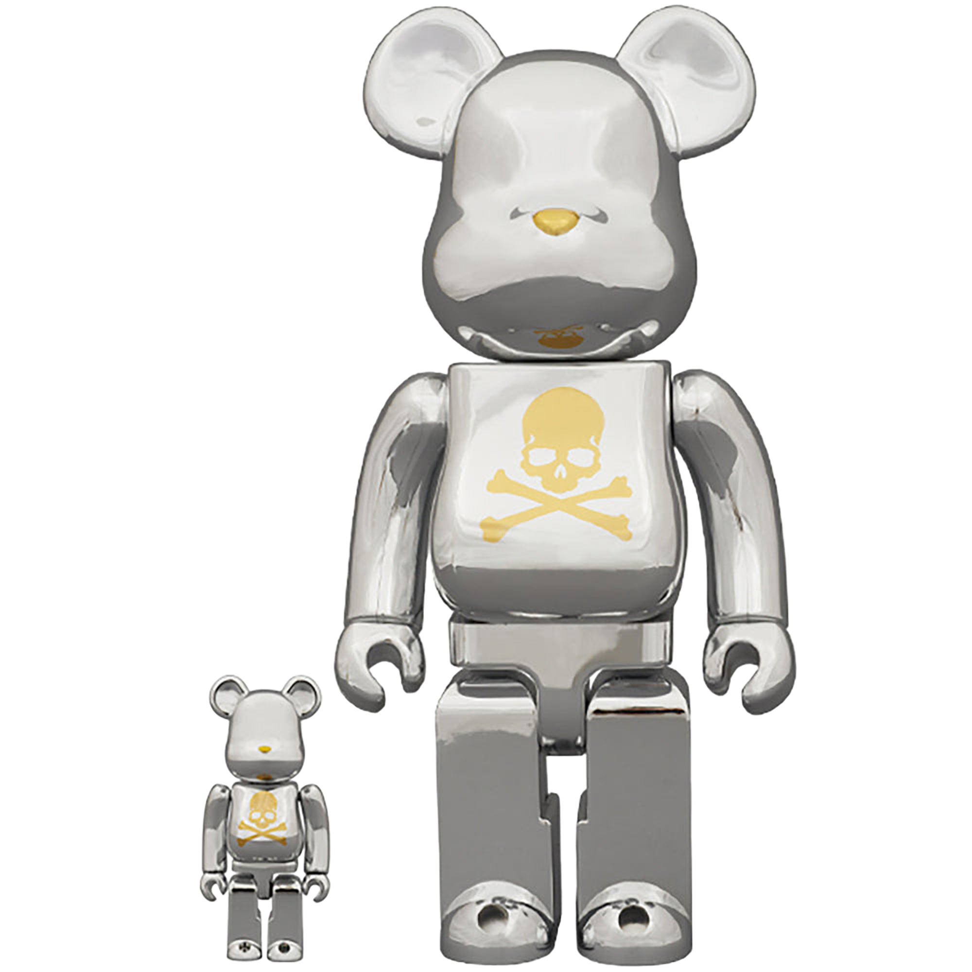 BE@RBRICK mastermind JAPAN CHROME SILVER 100% & 400%