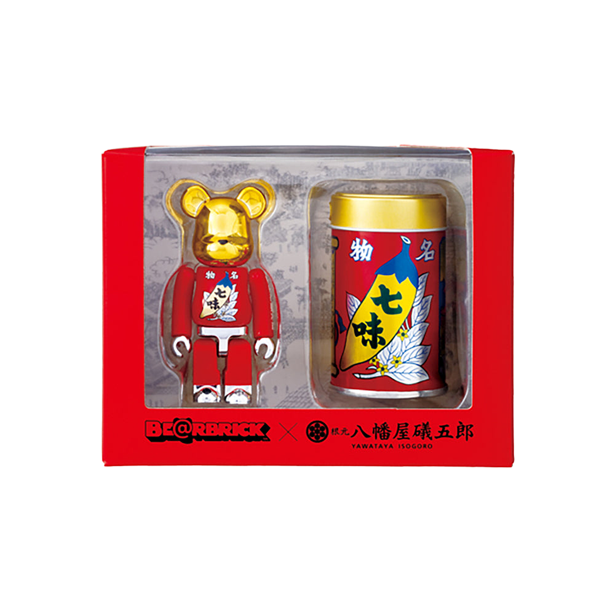 根元 八幡屋礒五郎七味 BE@RBRICK + 七味唐からし＠缶 セット