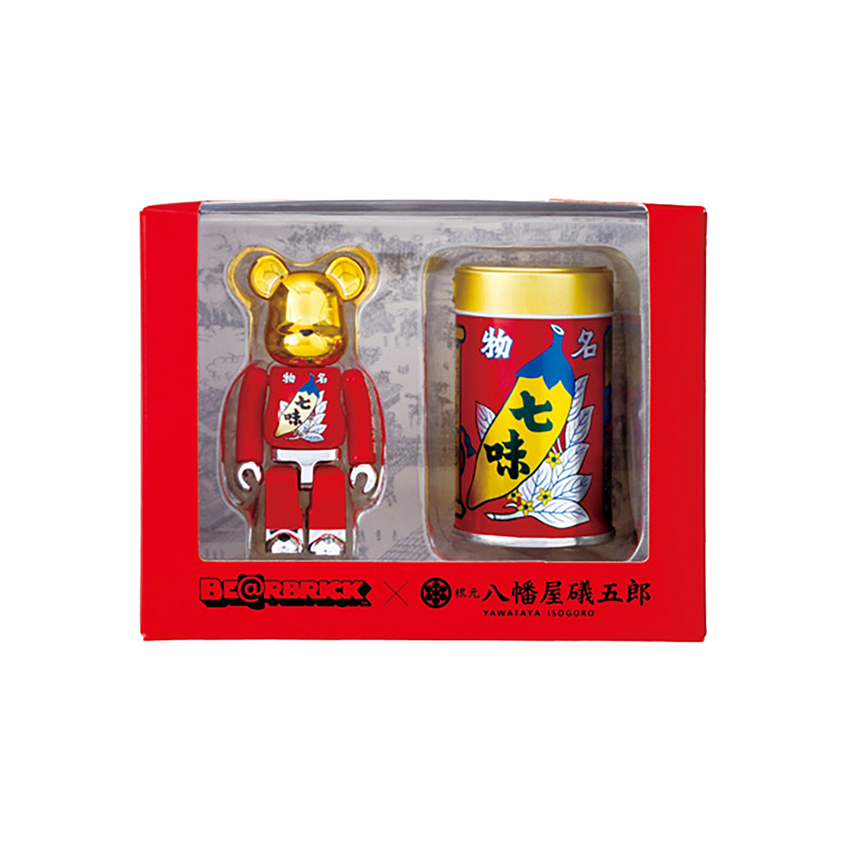 根元 八幡屋礒五郎七味 BE@RBRICK + 七味唐からし＠缶 セット