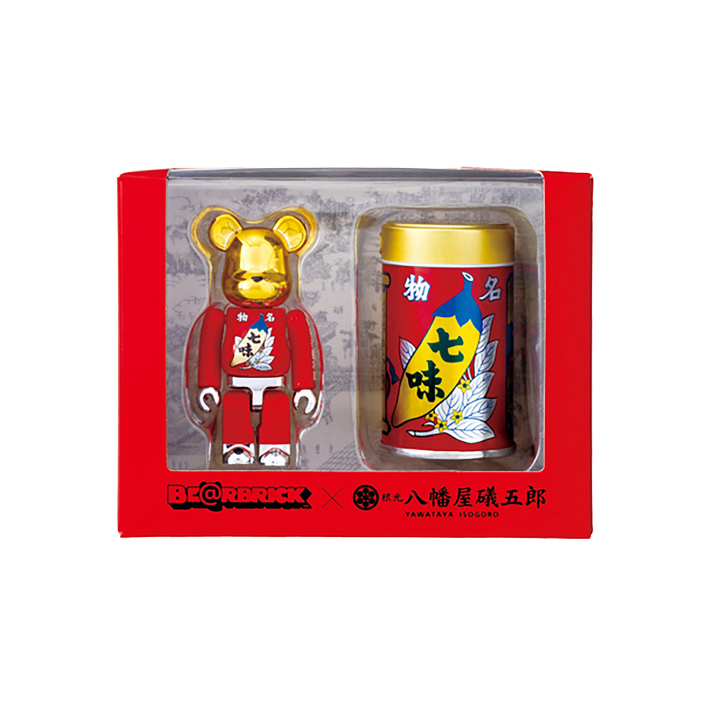 根元 八幡屋礒五郎七味 BE@RBRICK + 七味唐からし＠缶 セット