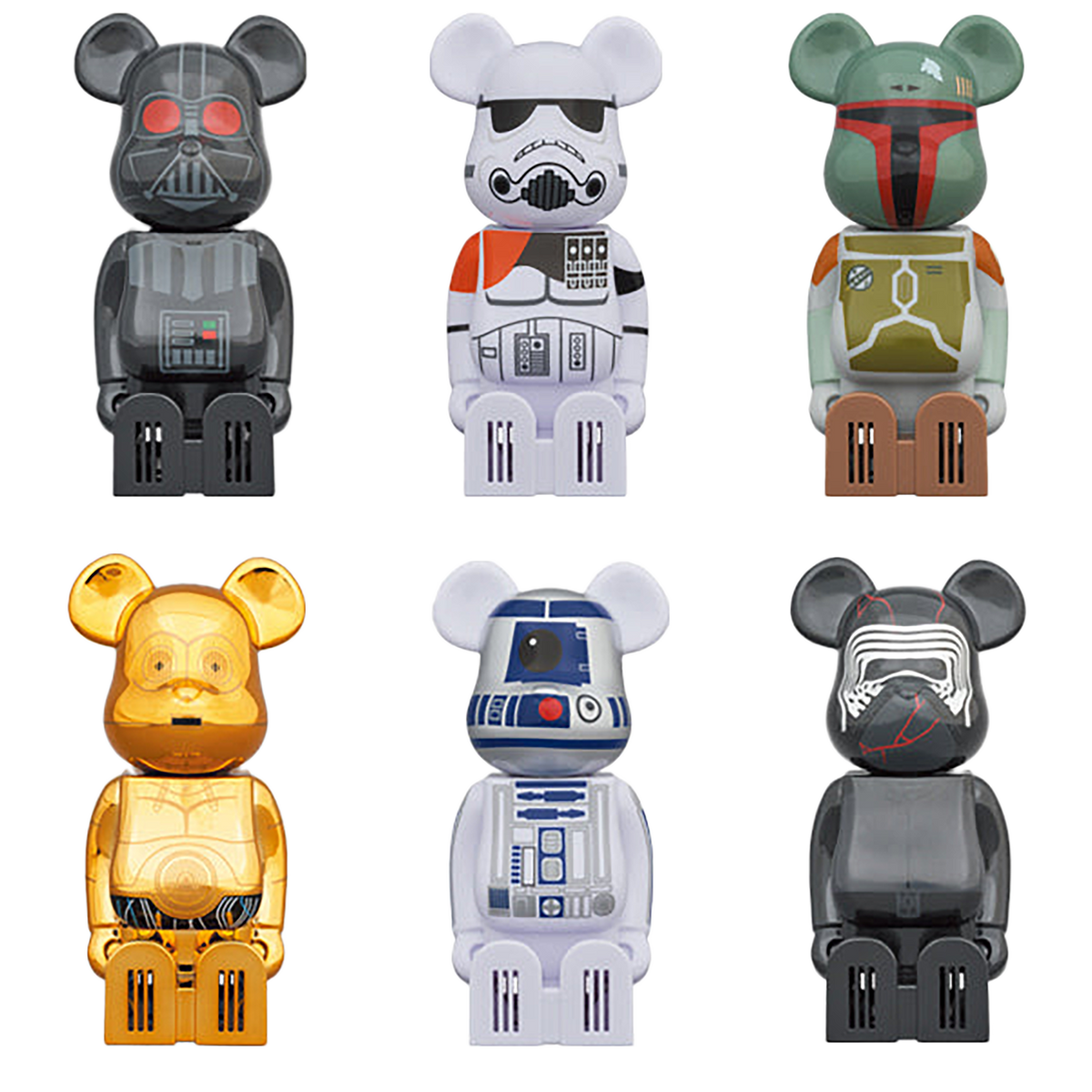 cleverin BE@RBRICK STAR WARS DARTH VADER／SANDTROOPER／BOBA FETT／ C-3PO／R2-D2／KYLO REN