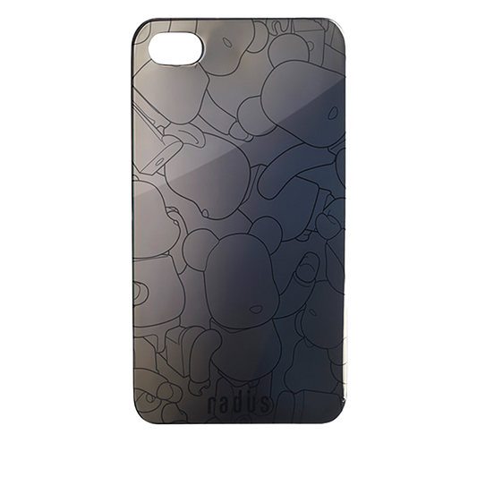 BE@RBRICK back cover for iPhone 4 (BLACK X BLACK CHROME) / (ＷＨITE X BLACK CHROME)