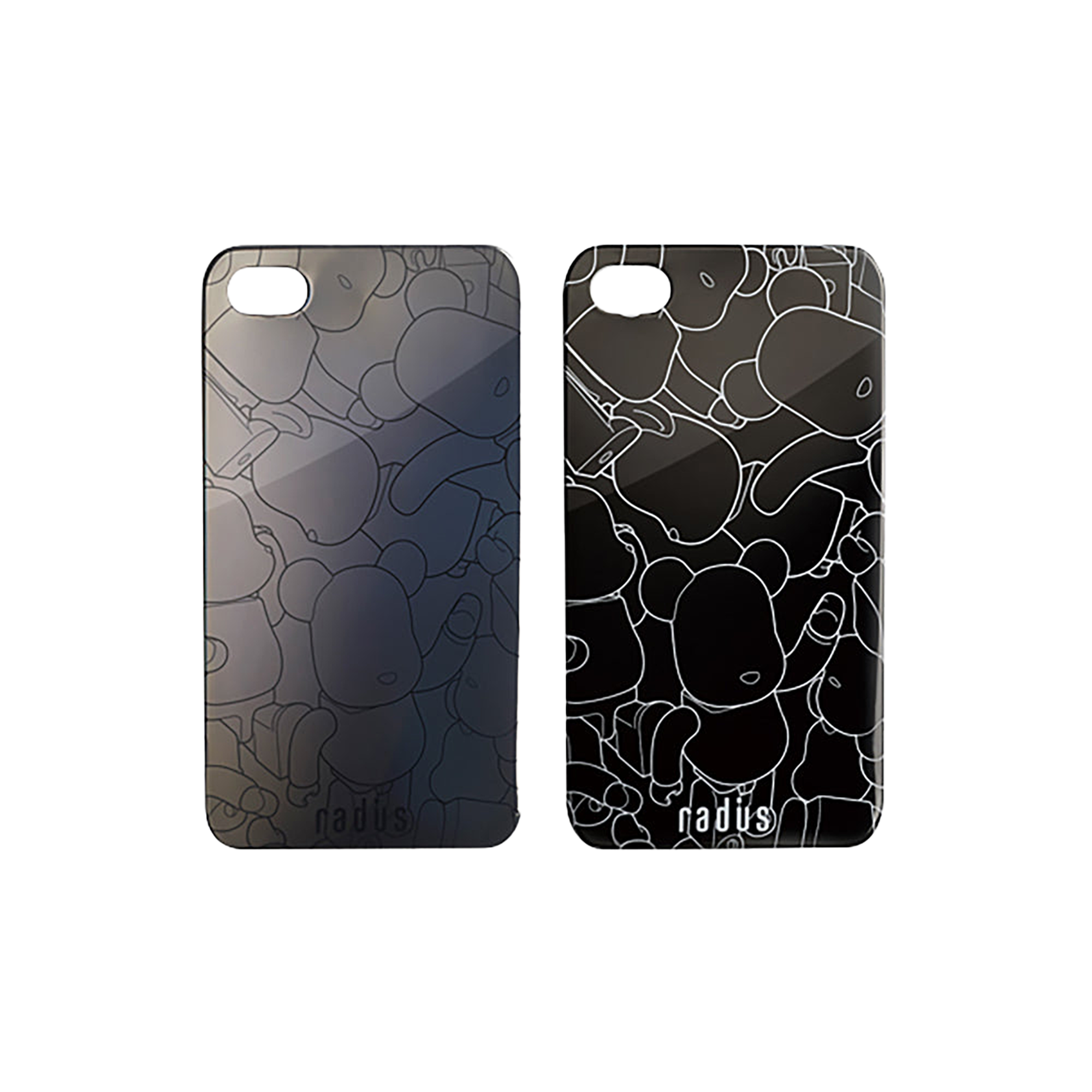 BE@RBRICK back cover for iPhone 4 (BLACK X BLACK CHROME) / (ＷＨITE X BLACK CHROME)