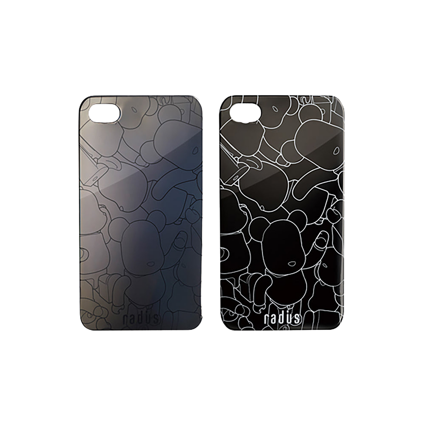 BE@RBRICK back cover for iPhone 4 (BLACK X BLACK CHROME) / (ＷＨITE X BLACK CHROME)