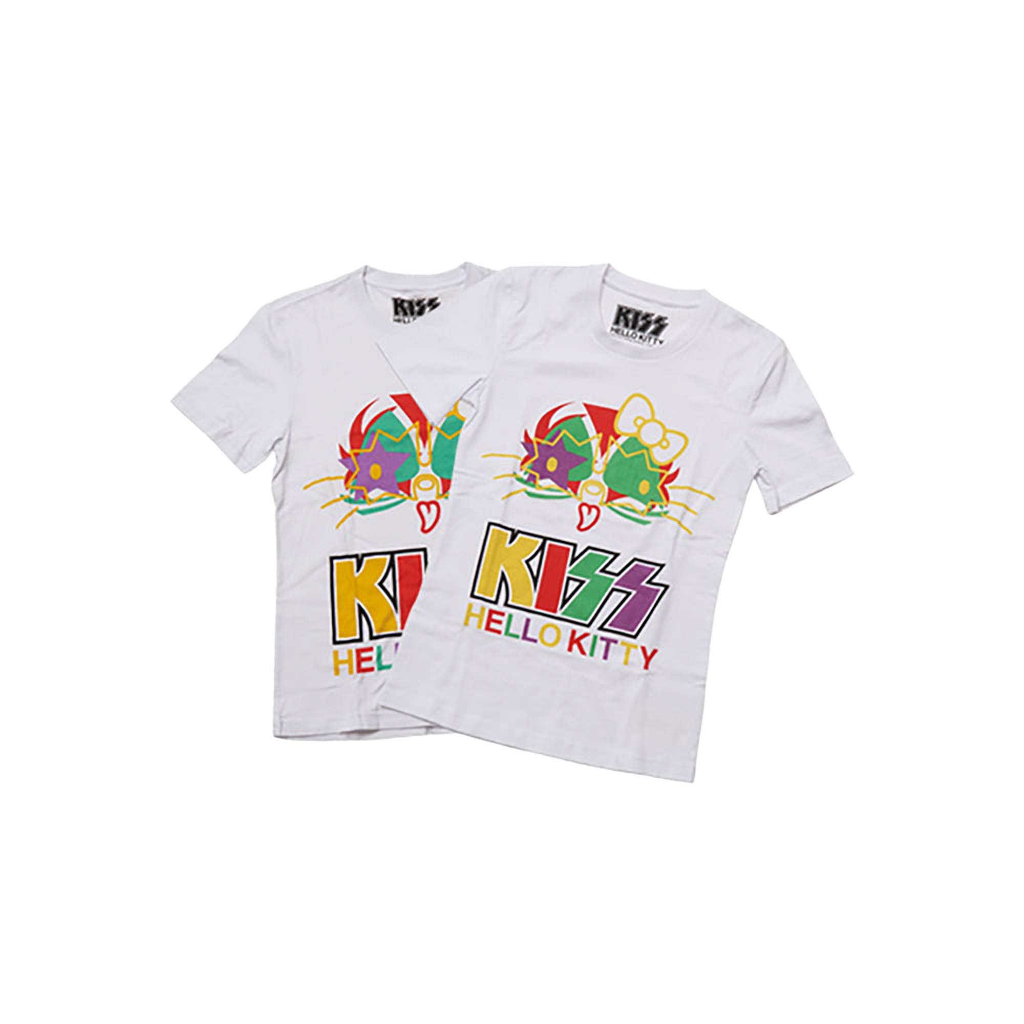 KISS × HELLO KITTY シリーズ Tシャツ カラーフェイス