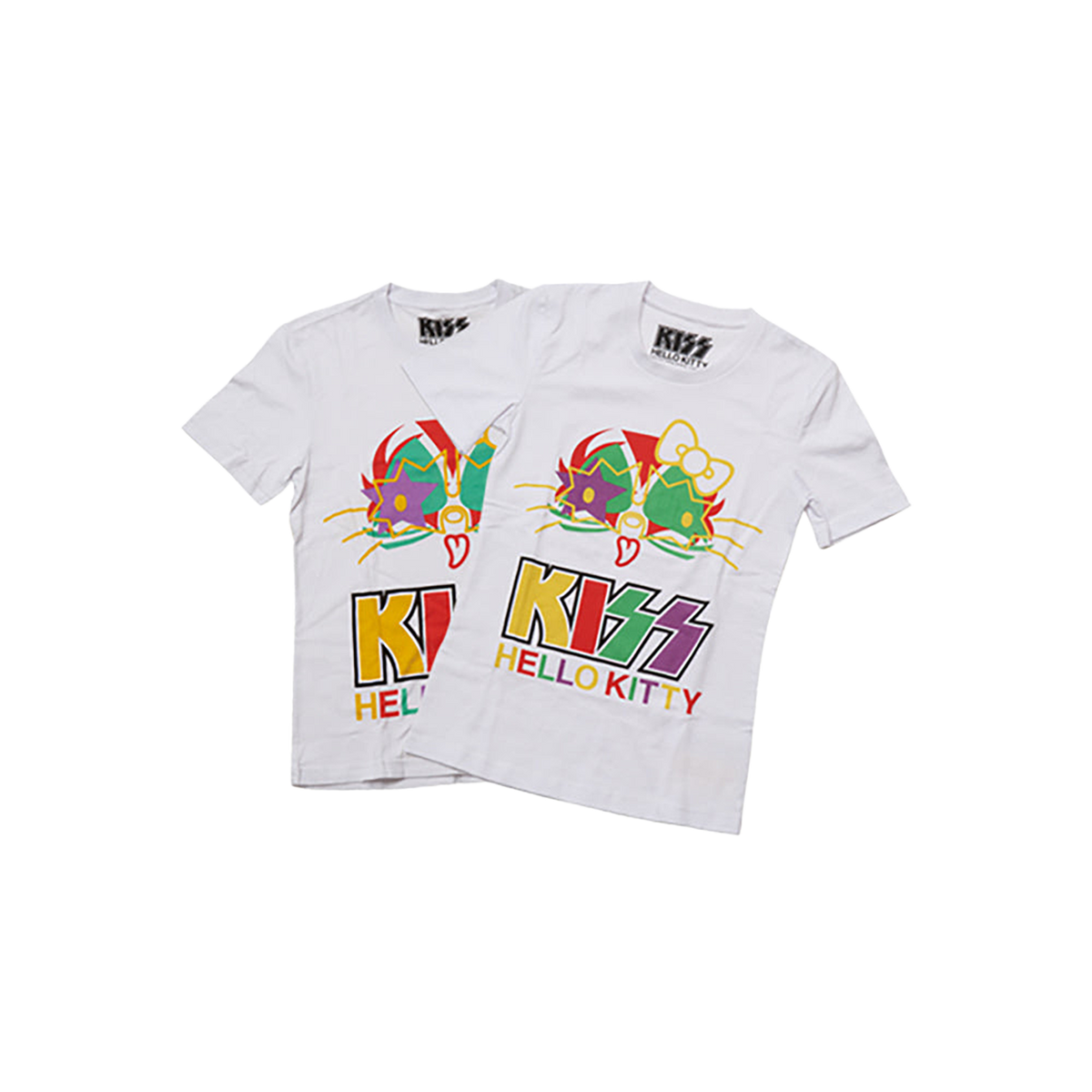 KISS × HELLO KITTY シリーズ Tシャツ カラーフェイス