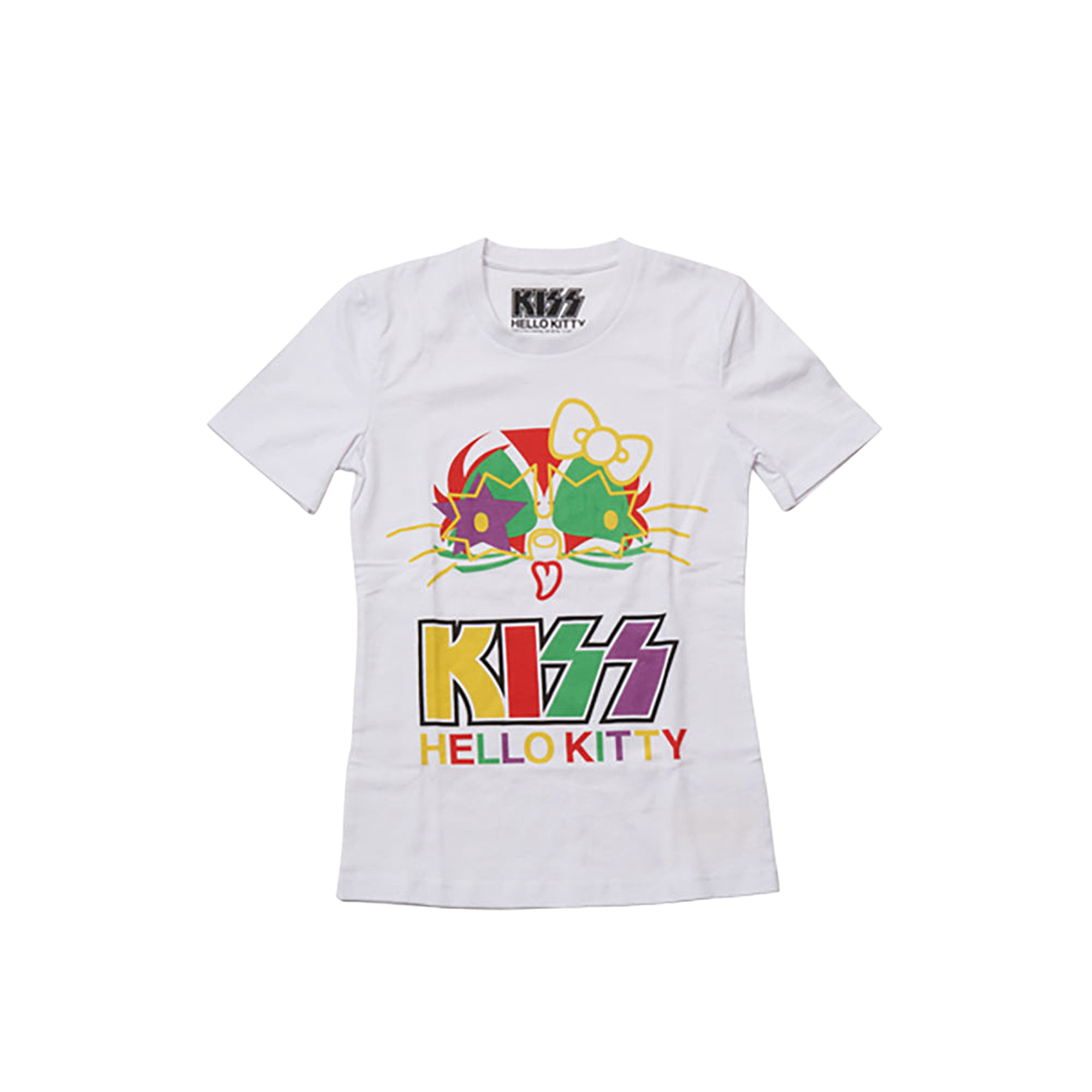 KISS × HELLO KITTY シリーズ Tシャツ カラーフェイス