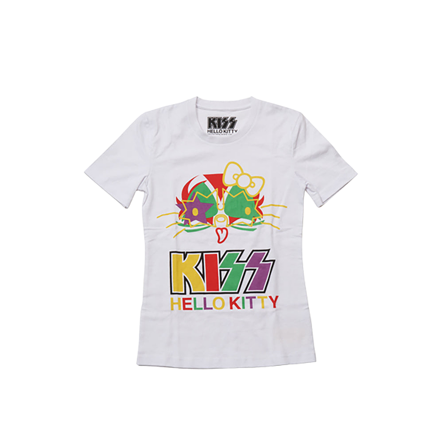 KISS × HELLO KITTY シリーズ Tシャツ カラーフェイス