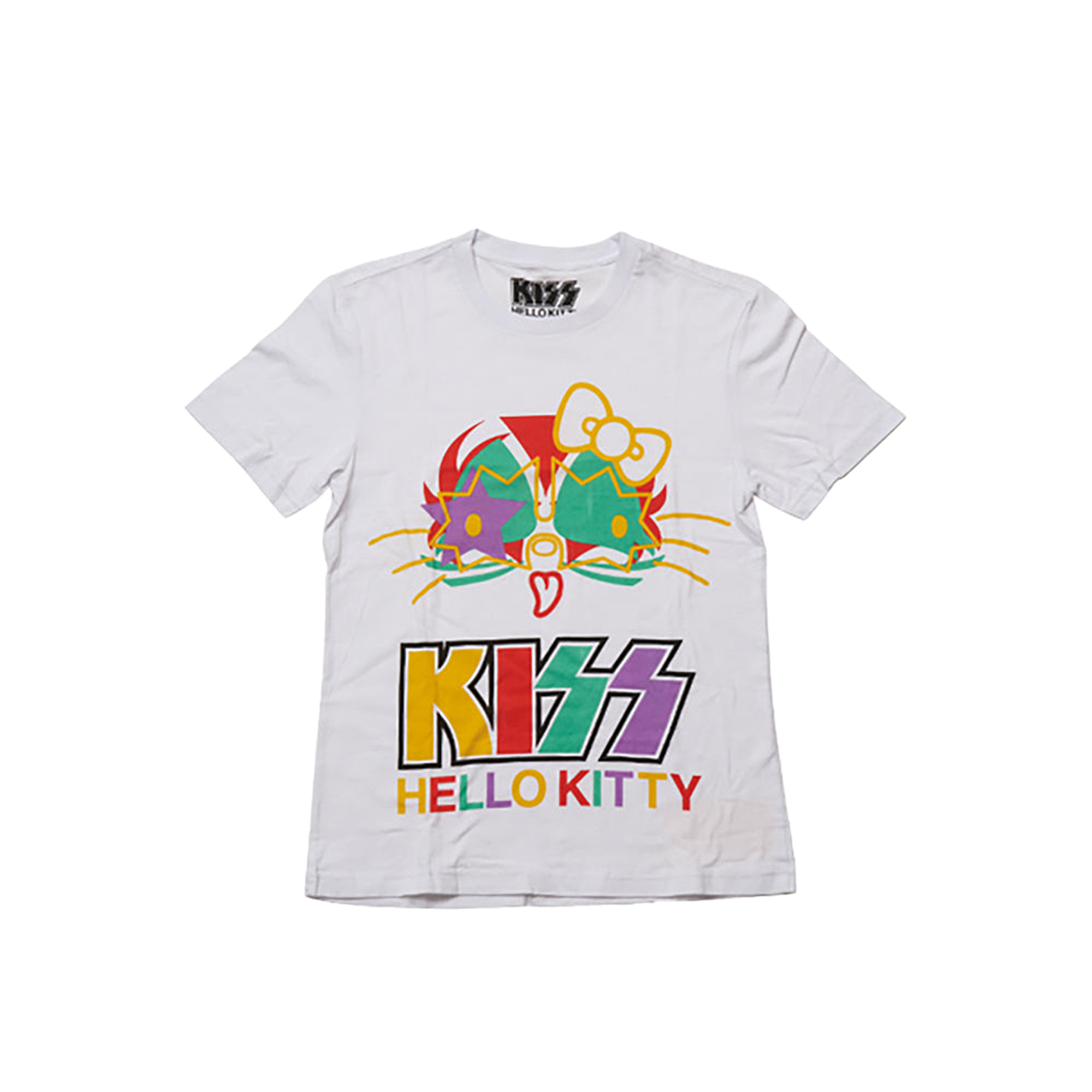 KISS × HELLO KITTY シリーズ Tシャツ カラーフェイス