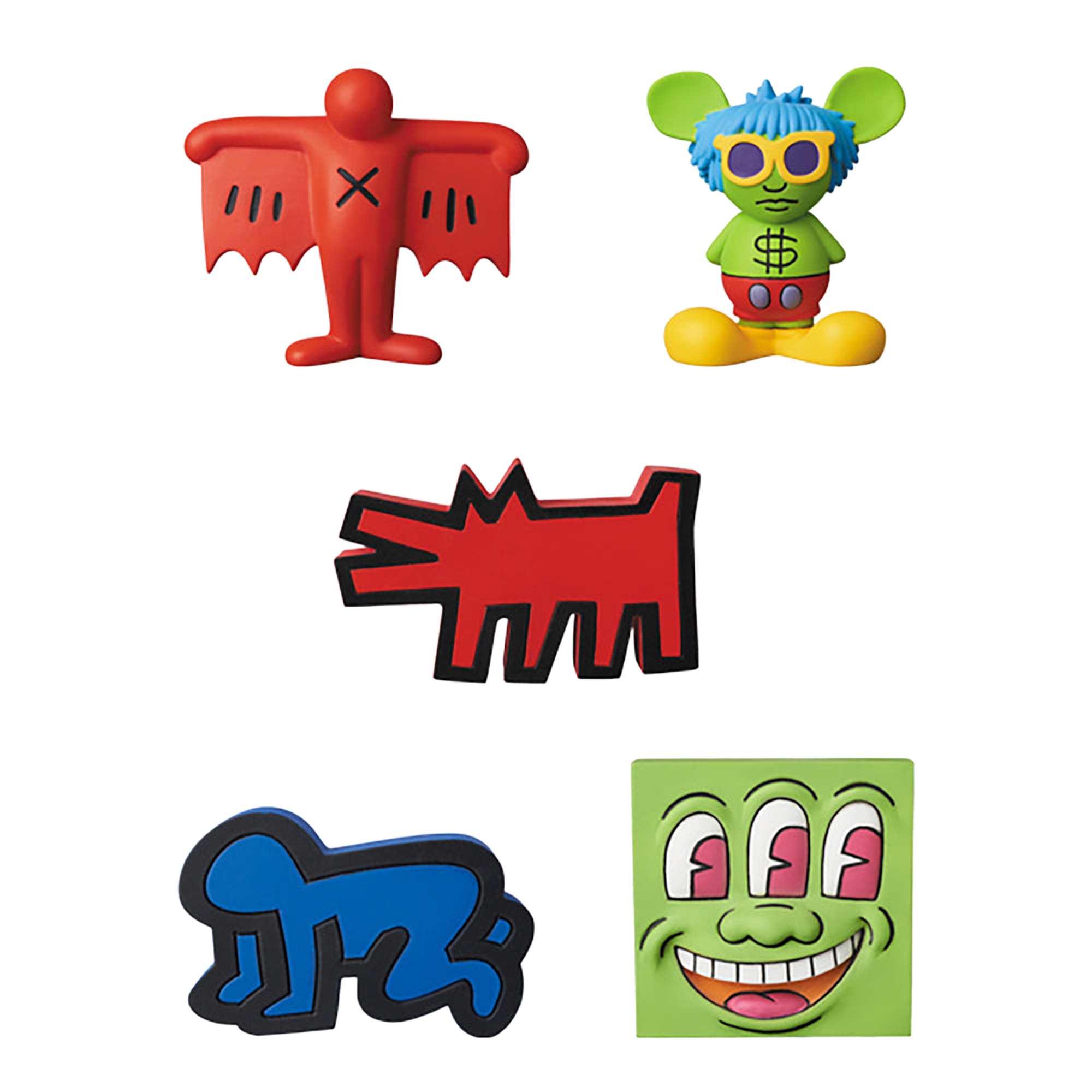MINI VCD KEITH HARING Barking Dog／Flying Devil／Radiant Baby／Andy Mouse／Three Eyed Smiling Face
