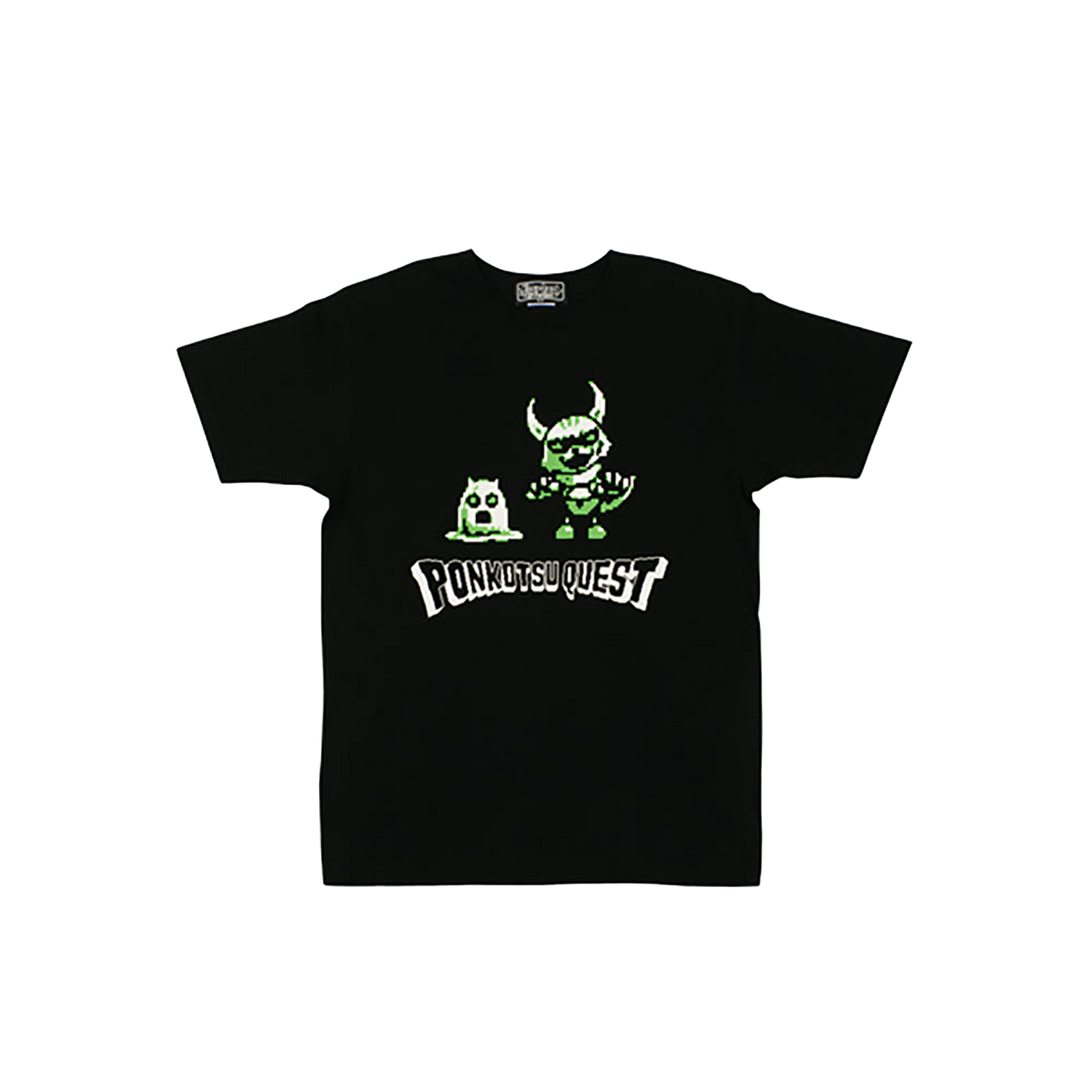 ポンコツクエスト Tシャツ B(こわいカクとイムラ) グリーン/オレンジ
