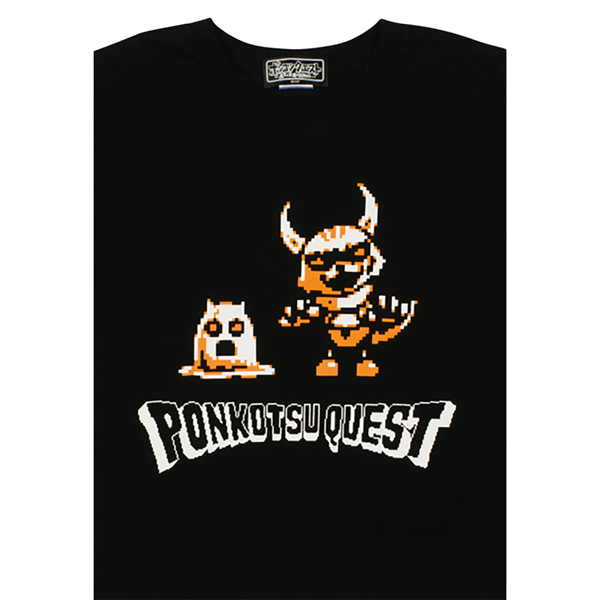 ポンコツクエスト Tシャツ B(こわいカクとイムラ) グリーン/オレンジ