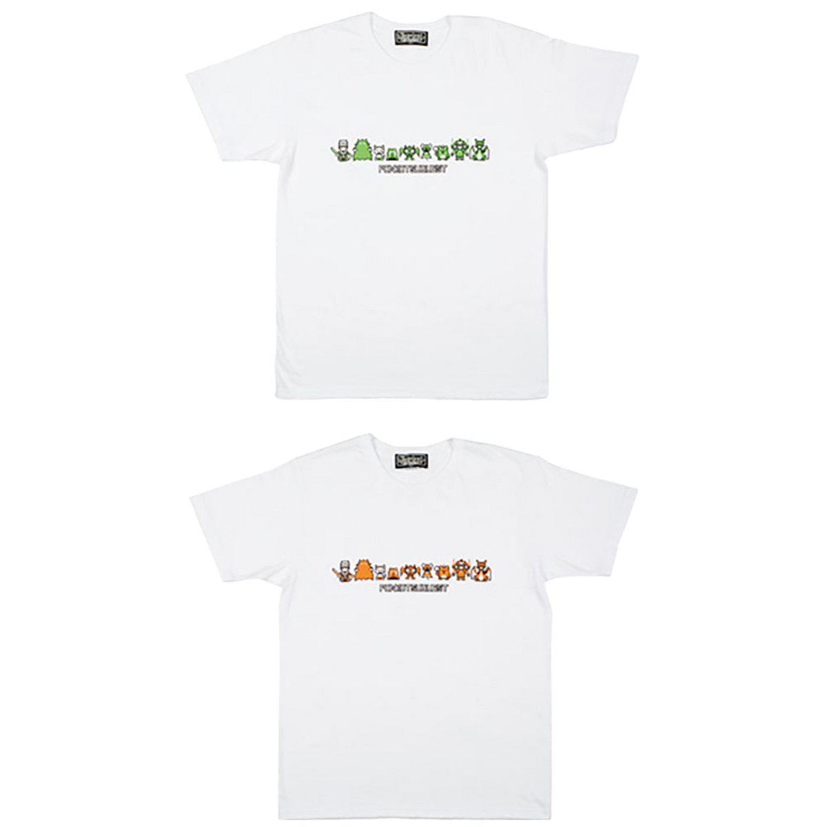 ポンコツクエスト Tシャツ A (8ビット風) グリーン/オレンジ | MEDICOM