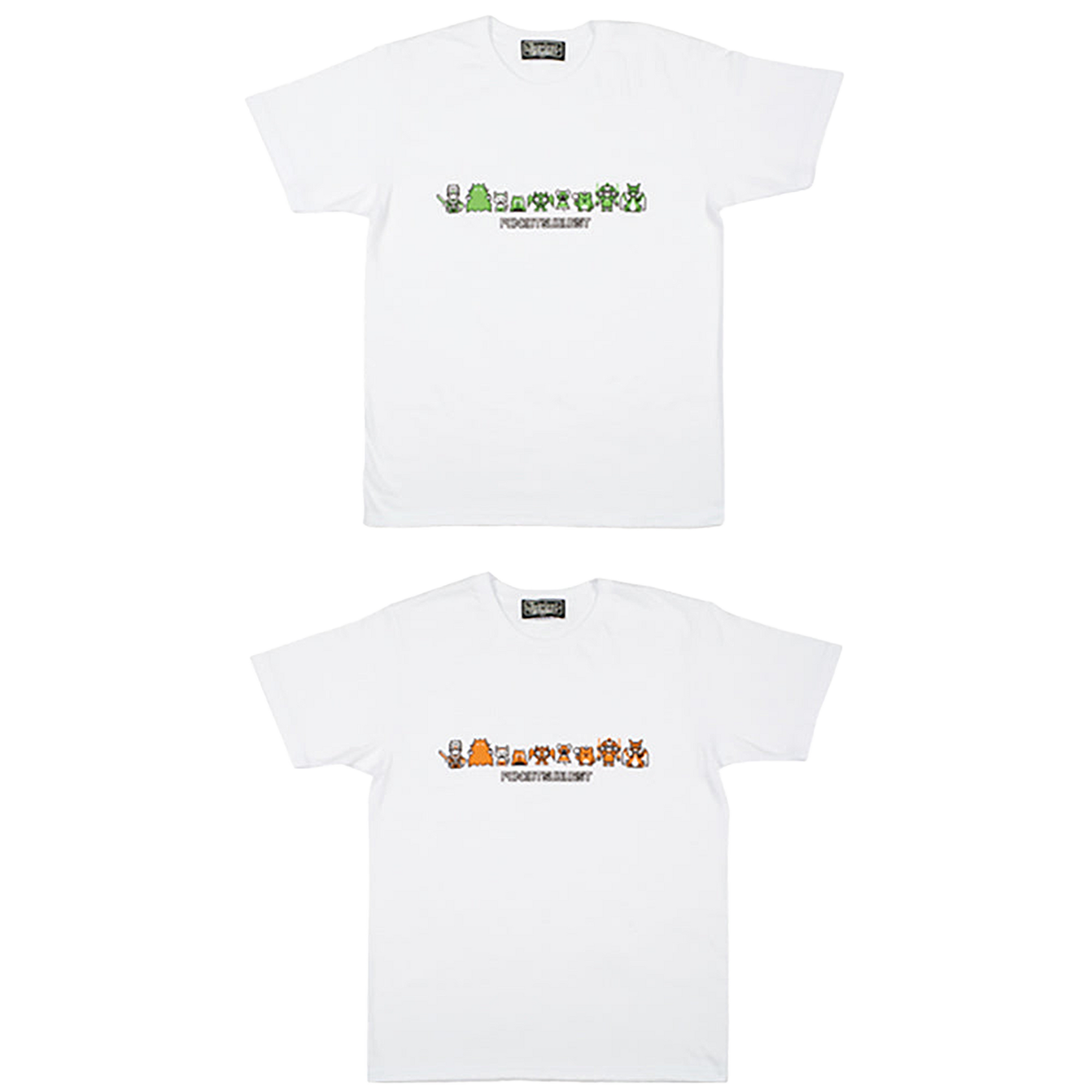 ポンコツクエスト Tシャツ A (8ビット風) グリーン/オレンジ | MEDICOM
