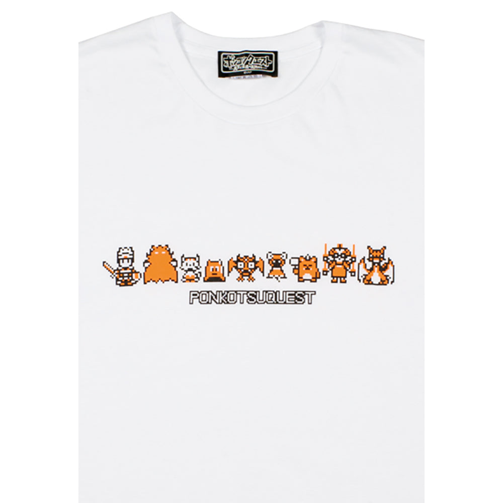 ポンコツクエスト Tシャツ A (8ビット風) グリーン/オレンジ_4