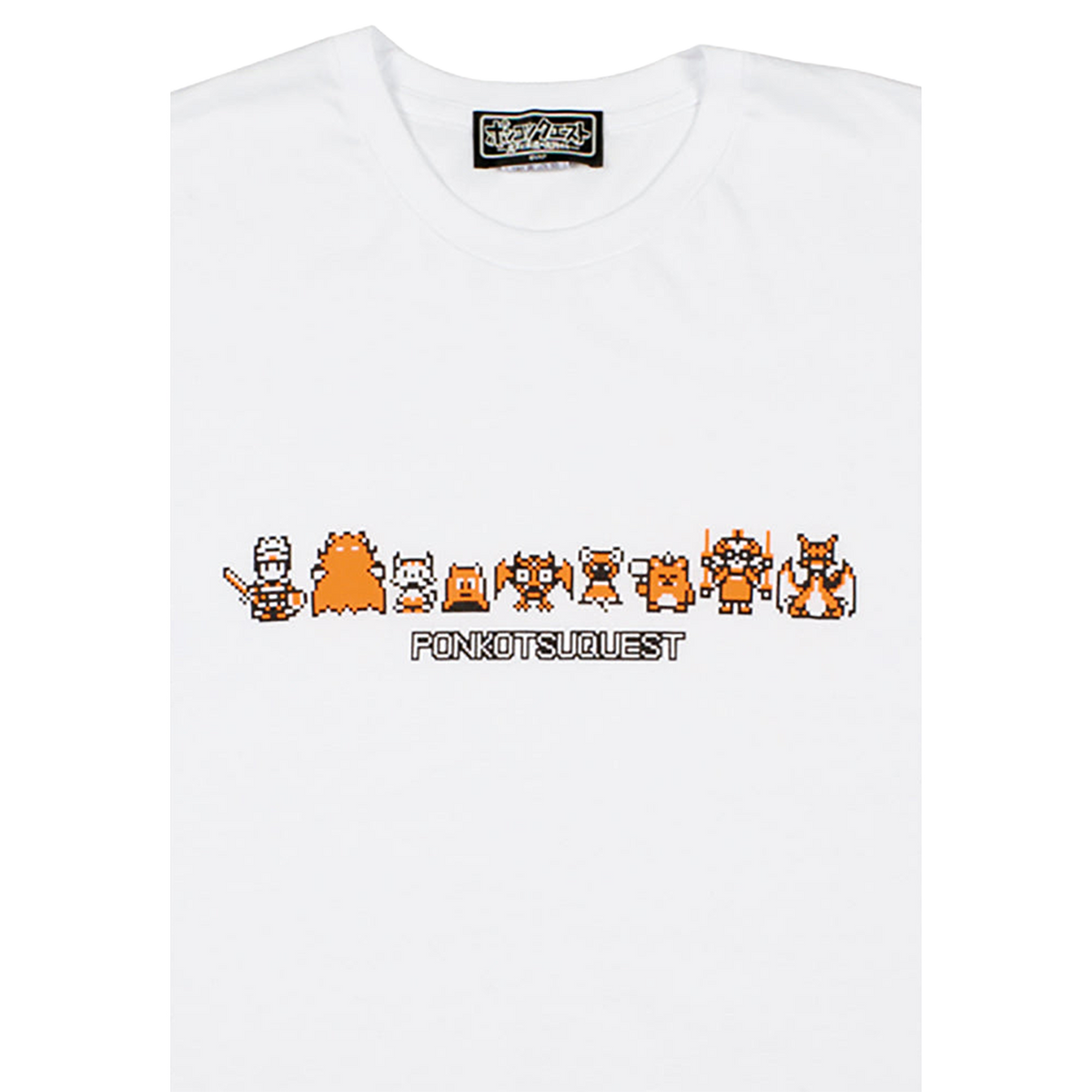 ポンコツクエスト Tシャツ A (8ビット風) グリーン/オレンジ