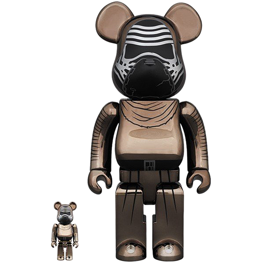 BE@RBRICK STAR WARS(TM) KYLO REN(TM)（原力觉醒版）Chrome 版 100% 和 400%