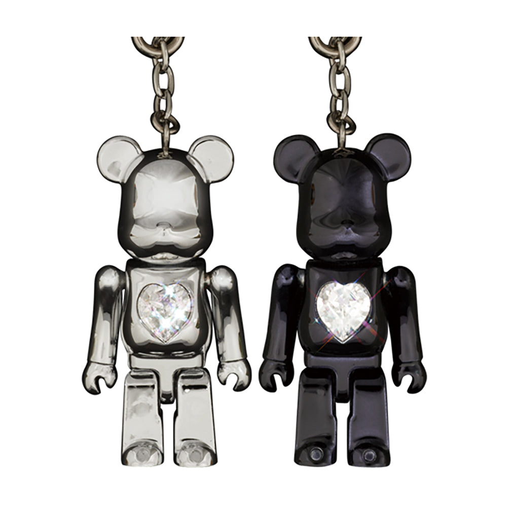 BE@RBRICK クリスタルハート メタルチャーム クロームメッキモデル / グロスブラックモデル_0