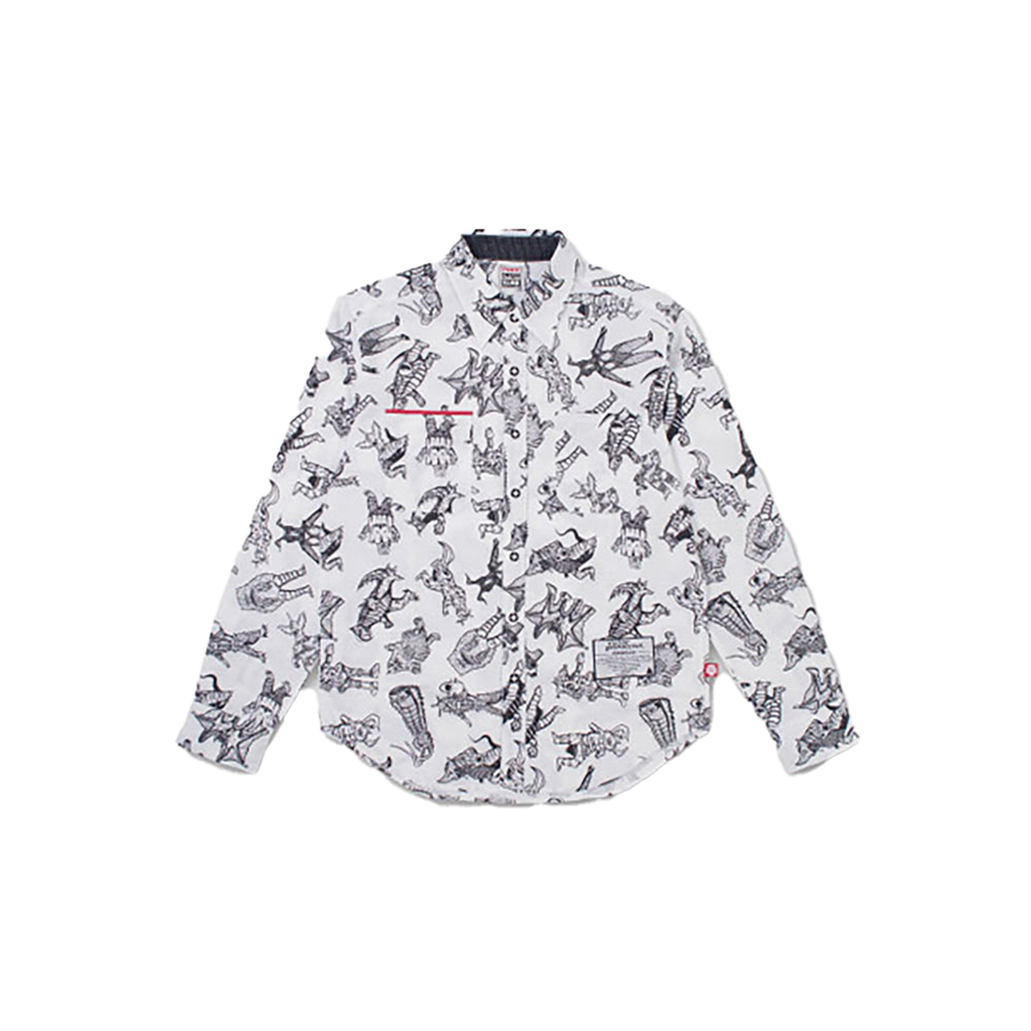 怪獣総柄シャツ