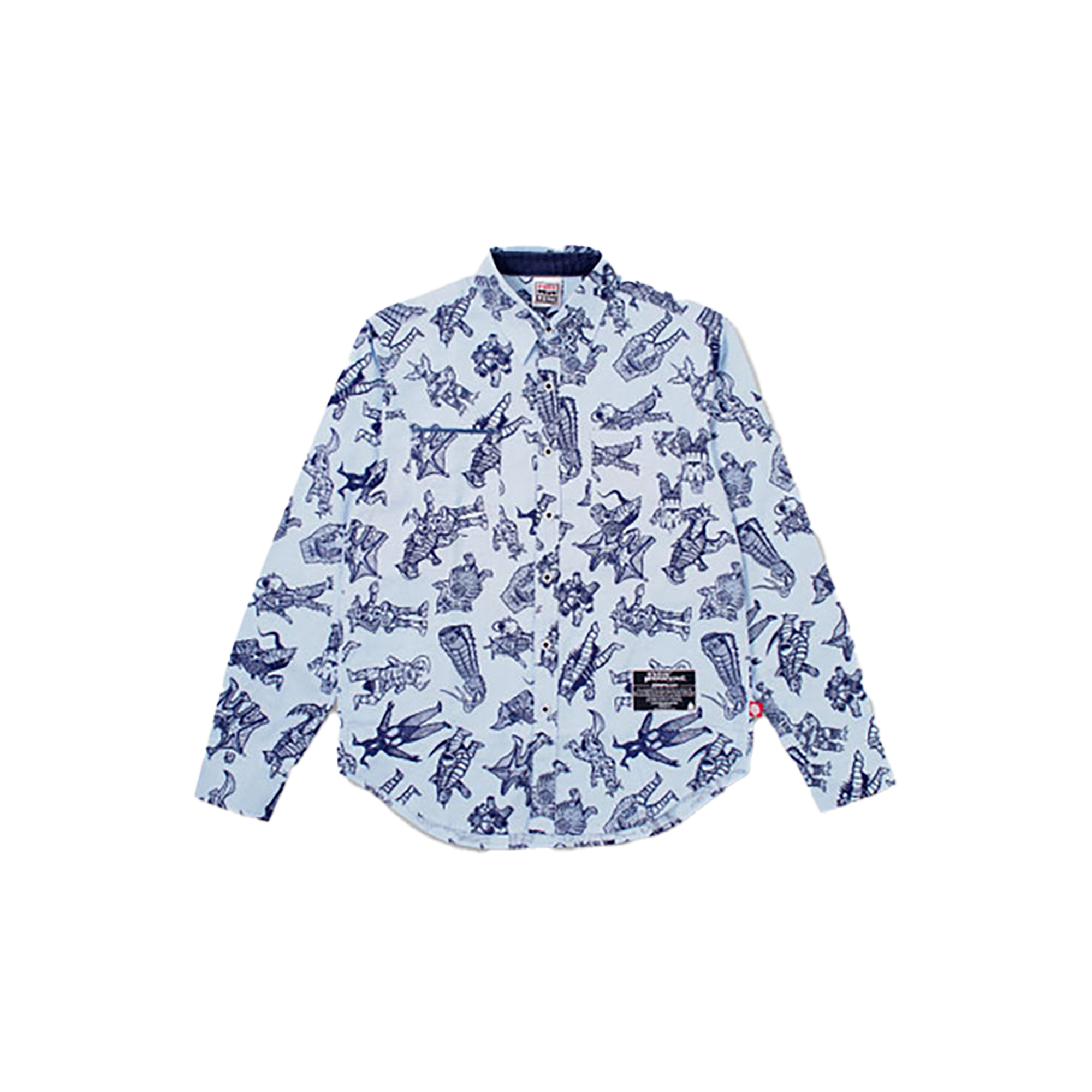 怪獣総柄シャツ